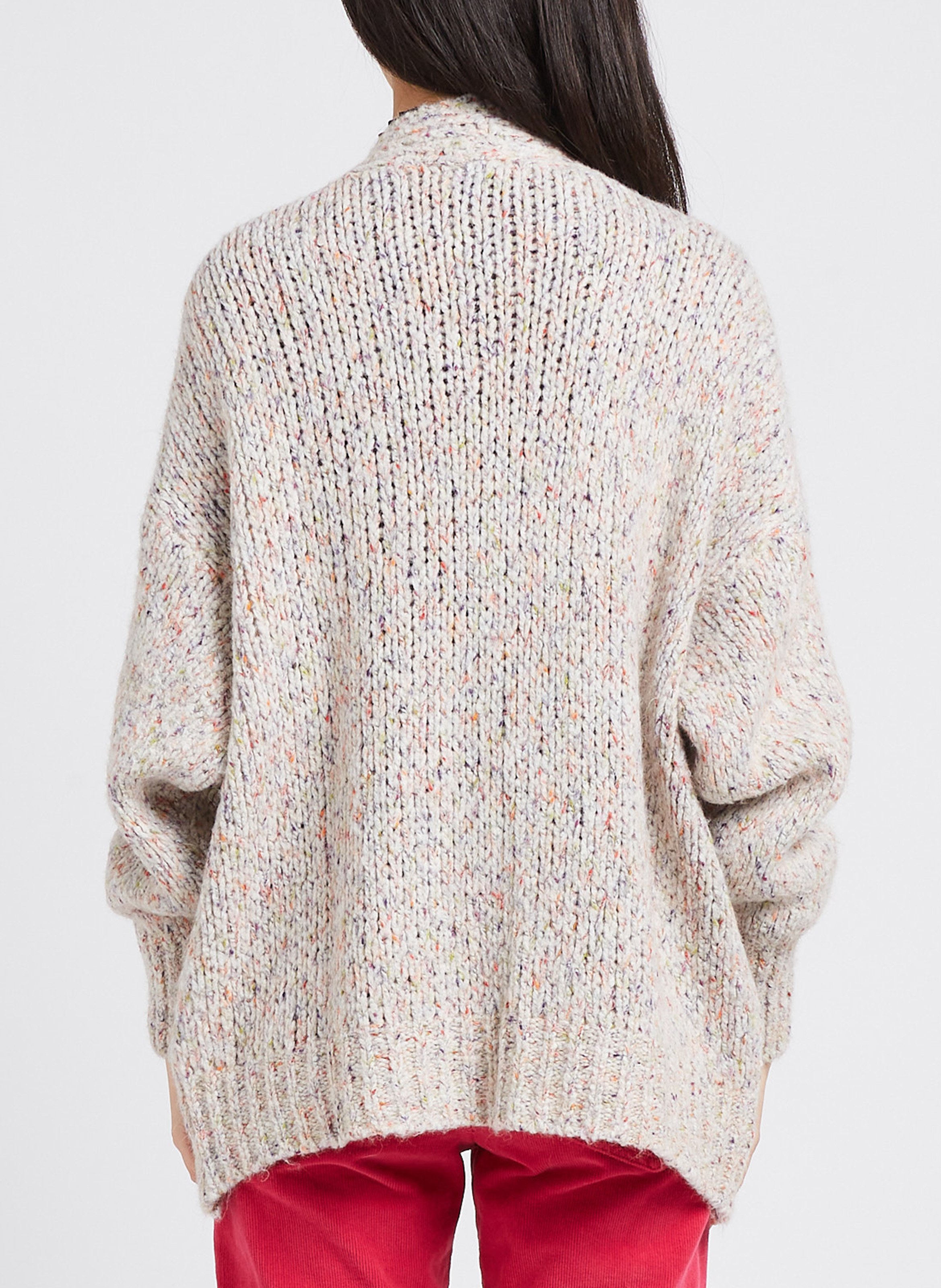 Braided knit waterfall cardigan PLEASE Beige