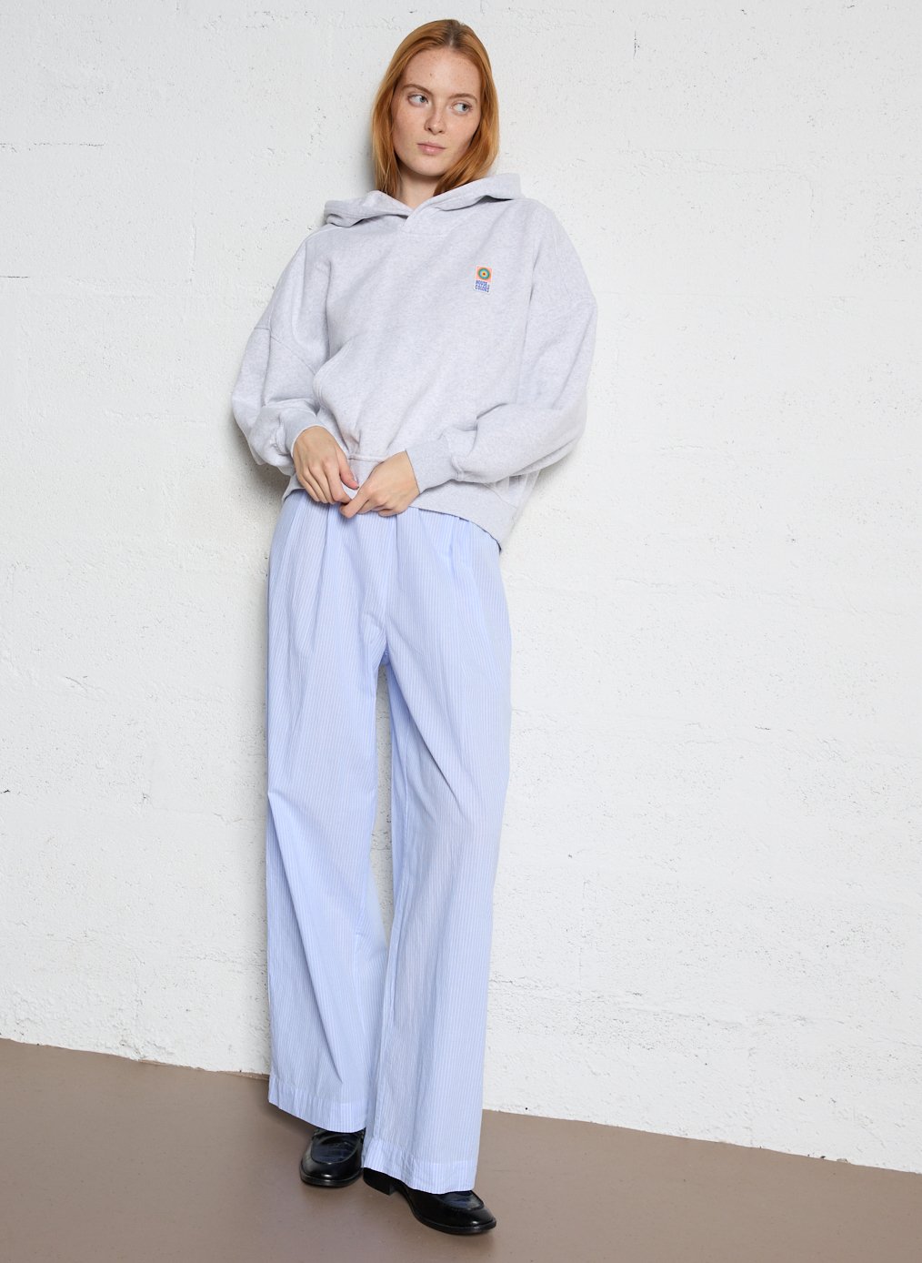 Oversized knitted hoodie sweatshirt AMERICAN VINTAGE Grey