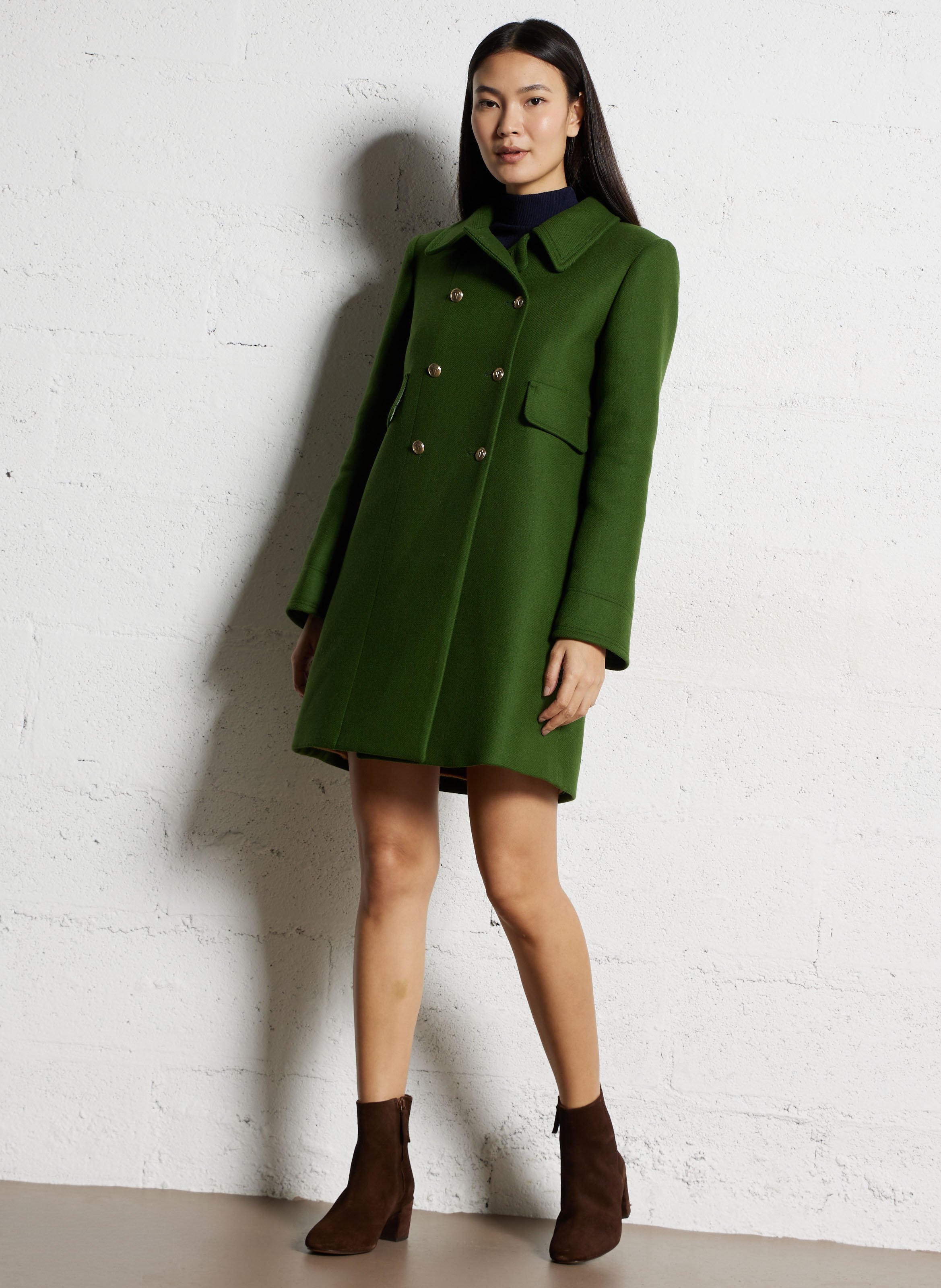 Einfarbige Wildleder-Stiefeletten ANTHOLOGY PARIS Braun