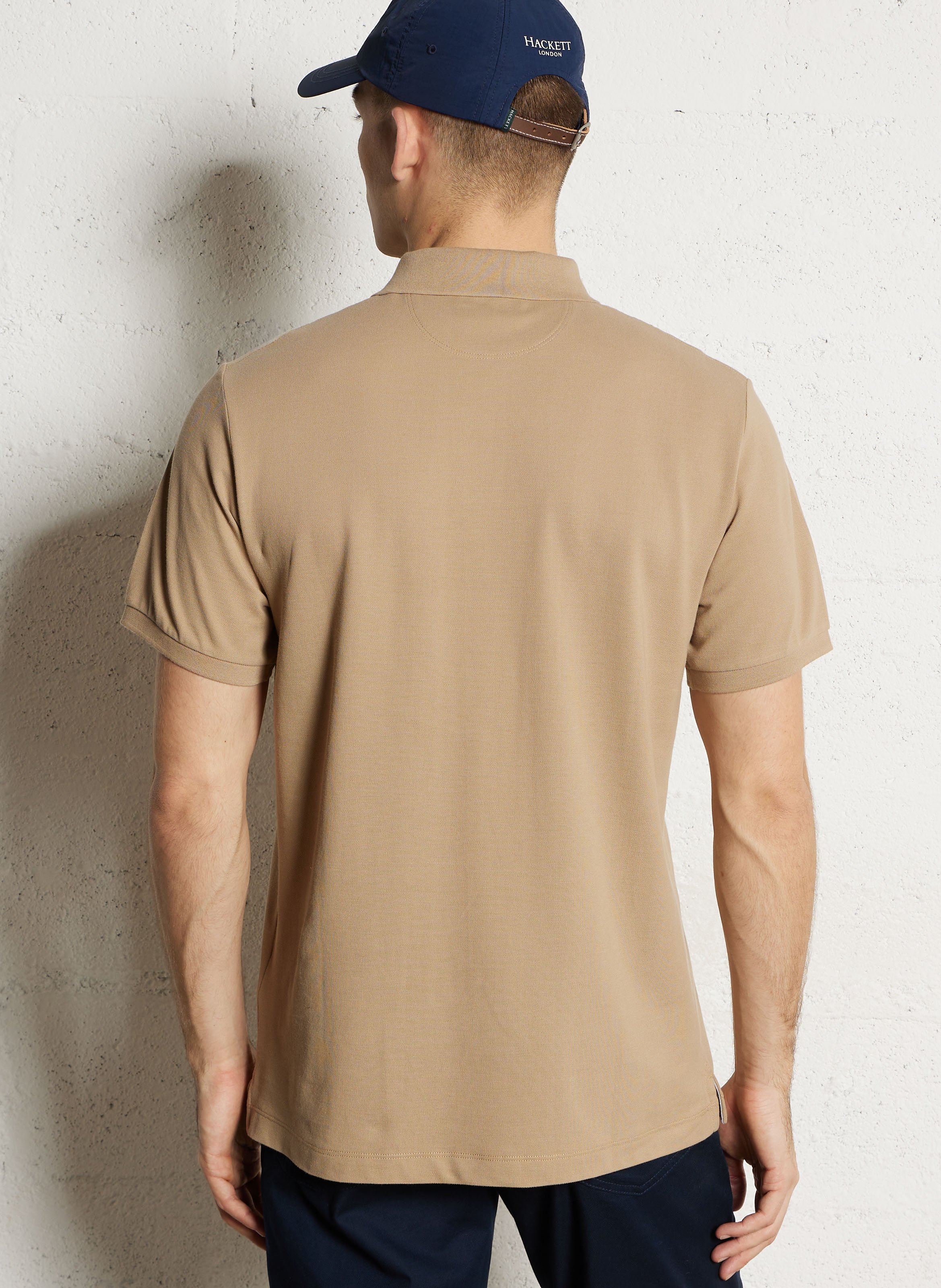 Polo met korte mouwen en een effen logo HACKETT Bruin