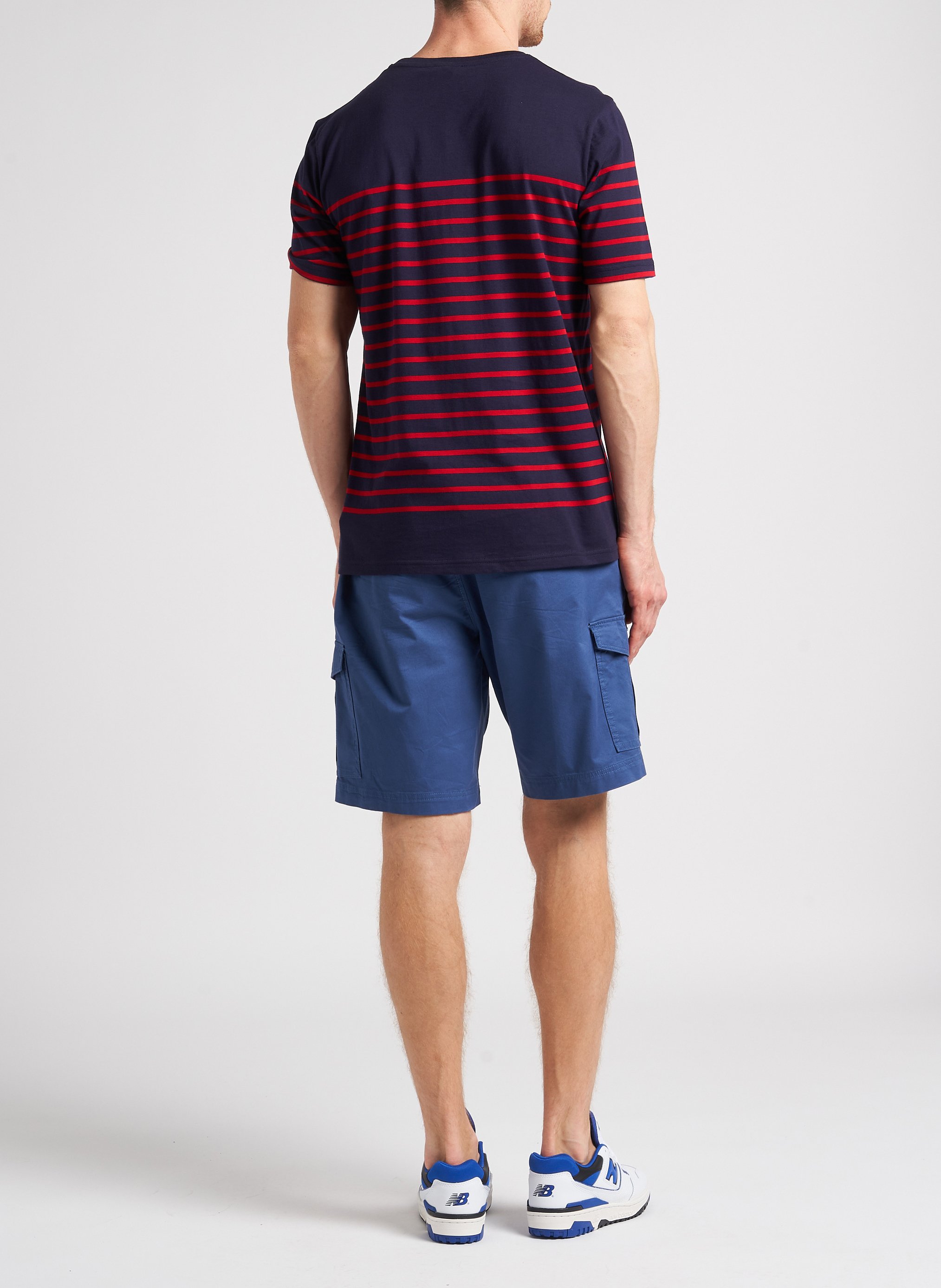 Straight organic cotton-blend Bermuda shorts SELECTED Blue