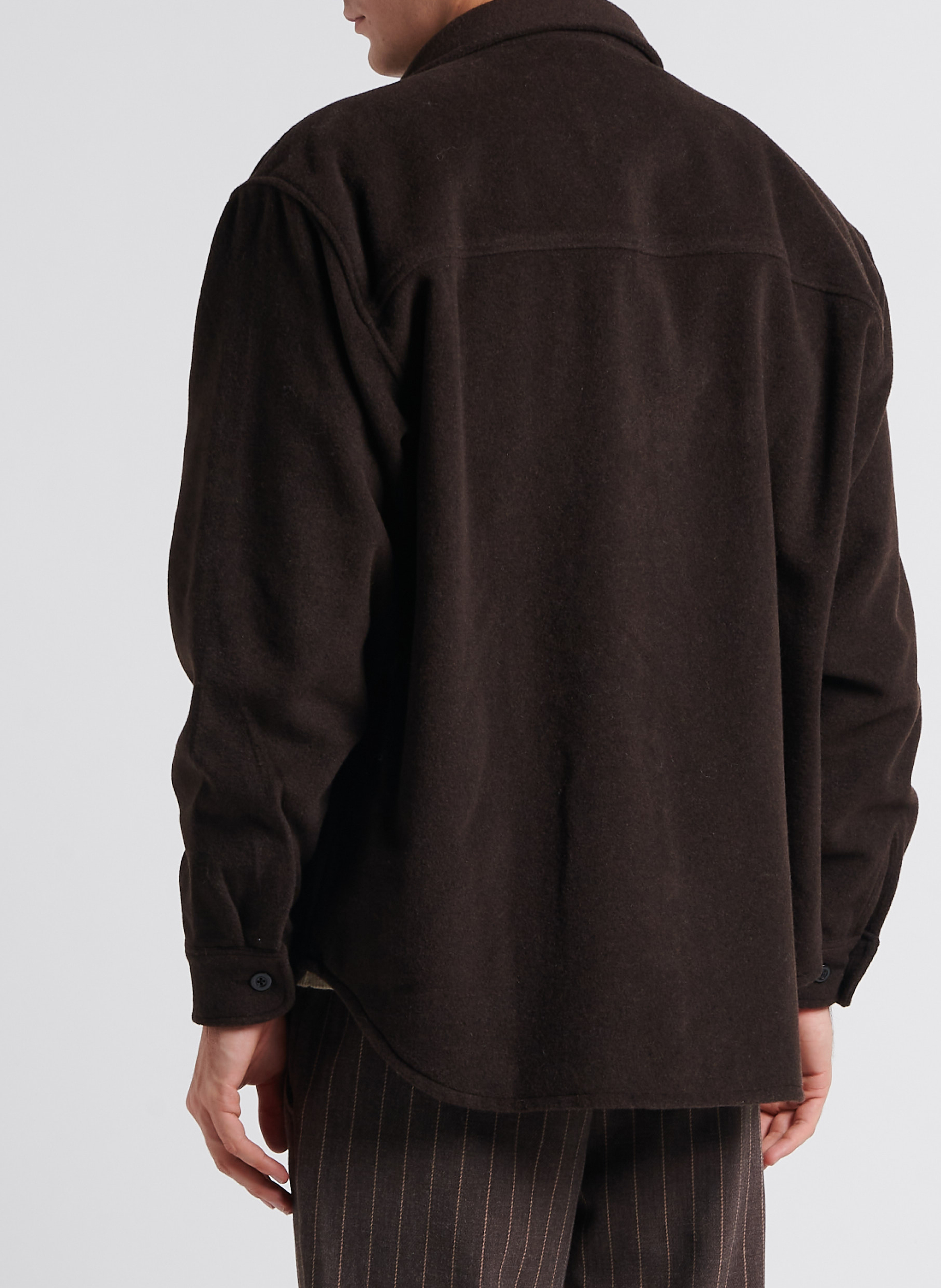 Surchemise col classique en laine mélangée EDWIN Marron