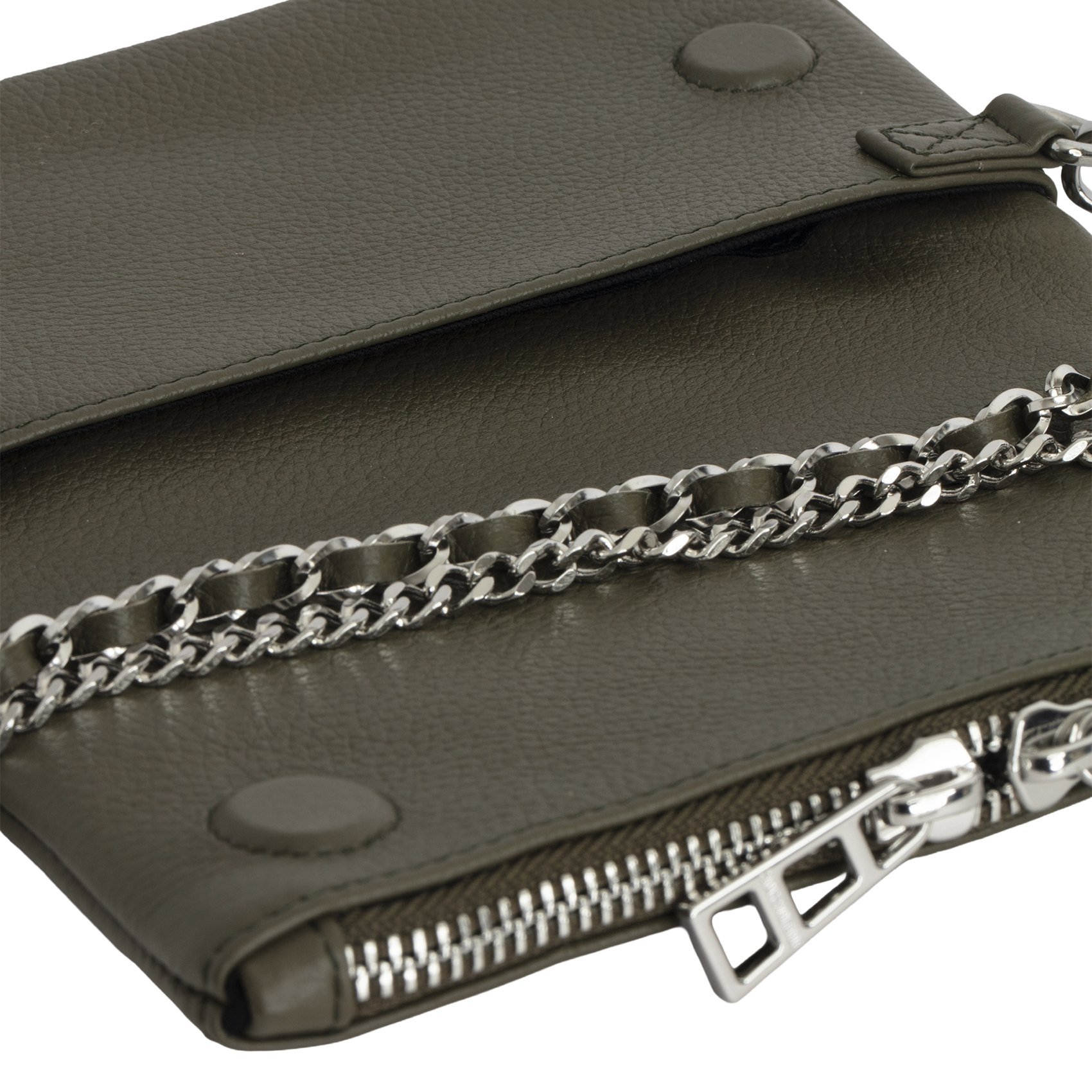 Leather clutch bag Green