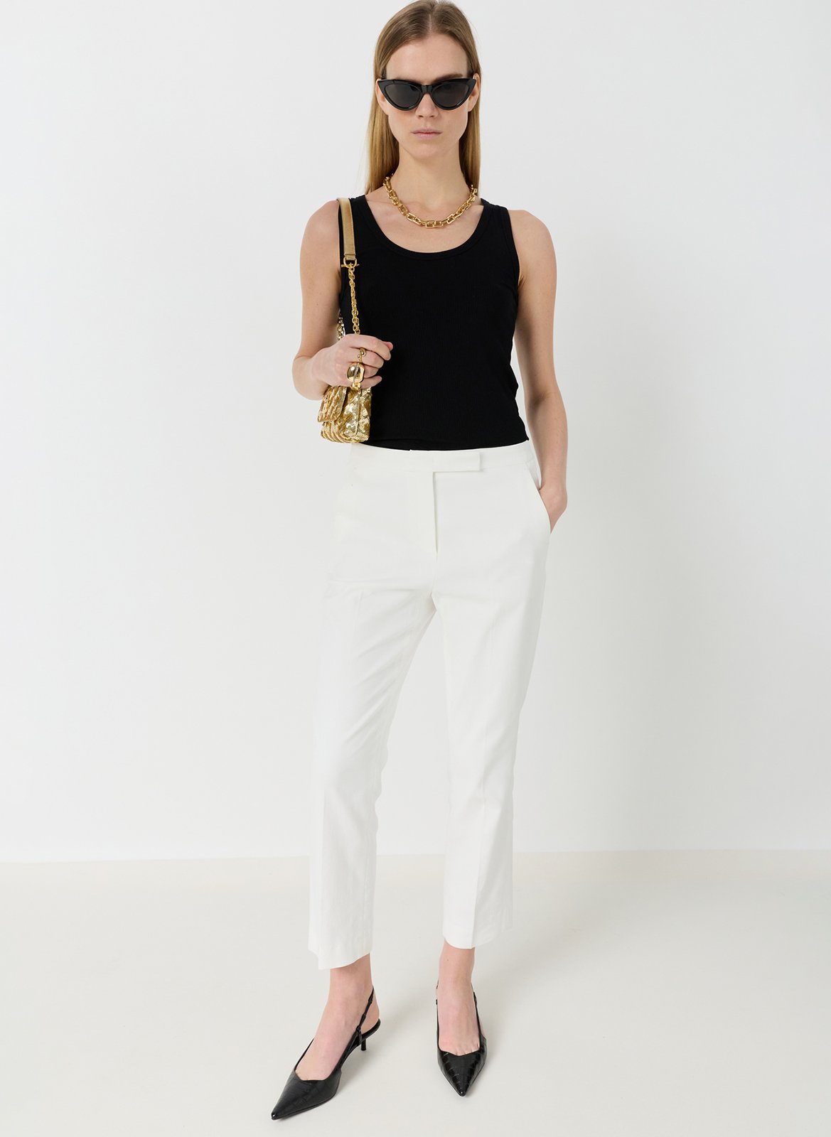 Pantalon droit en coton mélangé GERARD DAREL Beige