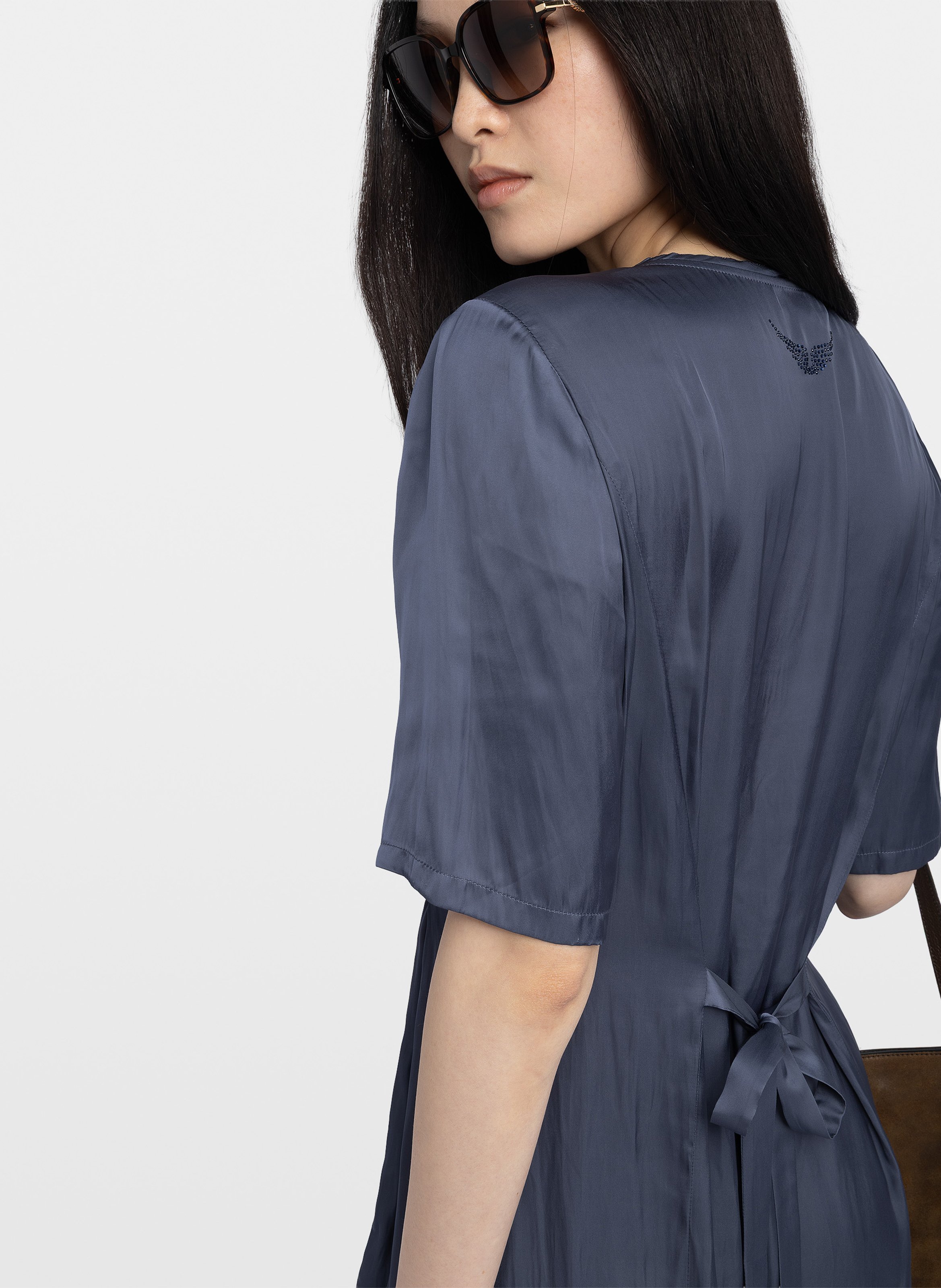 Lange, soepelvallende jurk met V-hals  ZADIG&VOLTAIRE Blauw