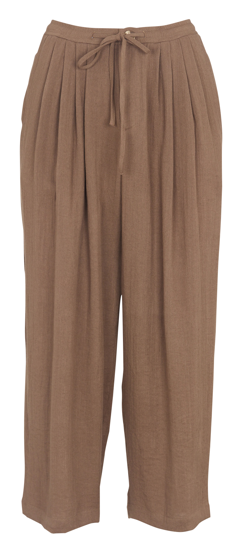 Wide Leg High Waist Cropped Trousers THE KORNER Brown