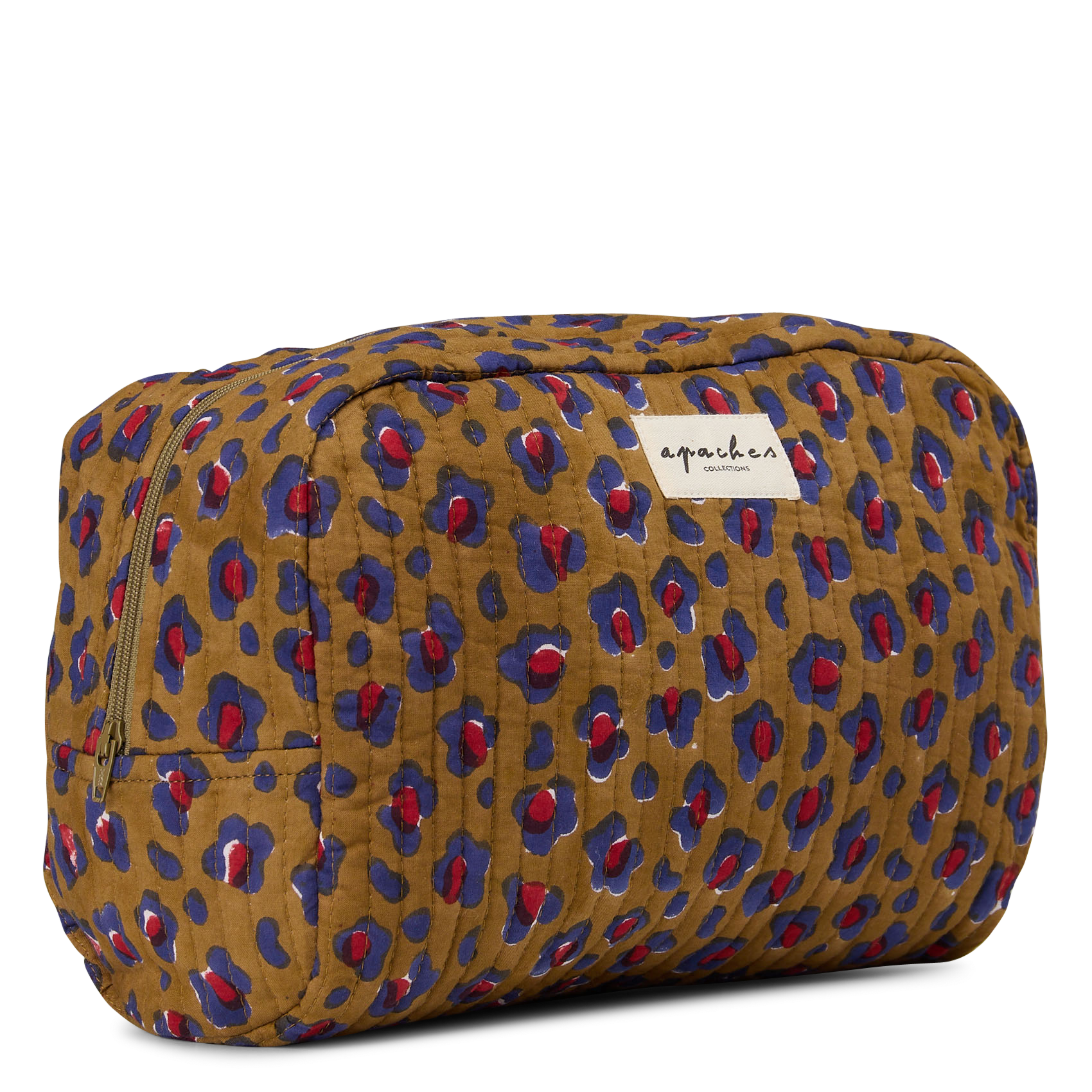 Trousse de toilette imprimée en coton APACHES COLLECTIONS Rouge