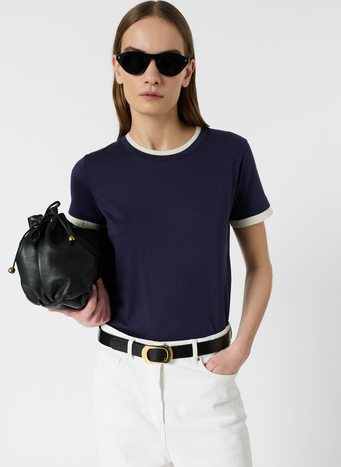 Tee-shirt droit col rond en coton mélangé GERARD DAREL Blau