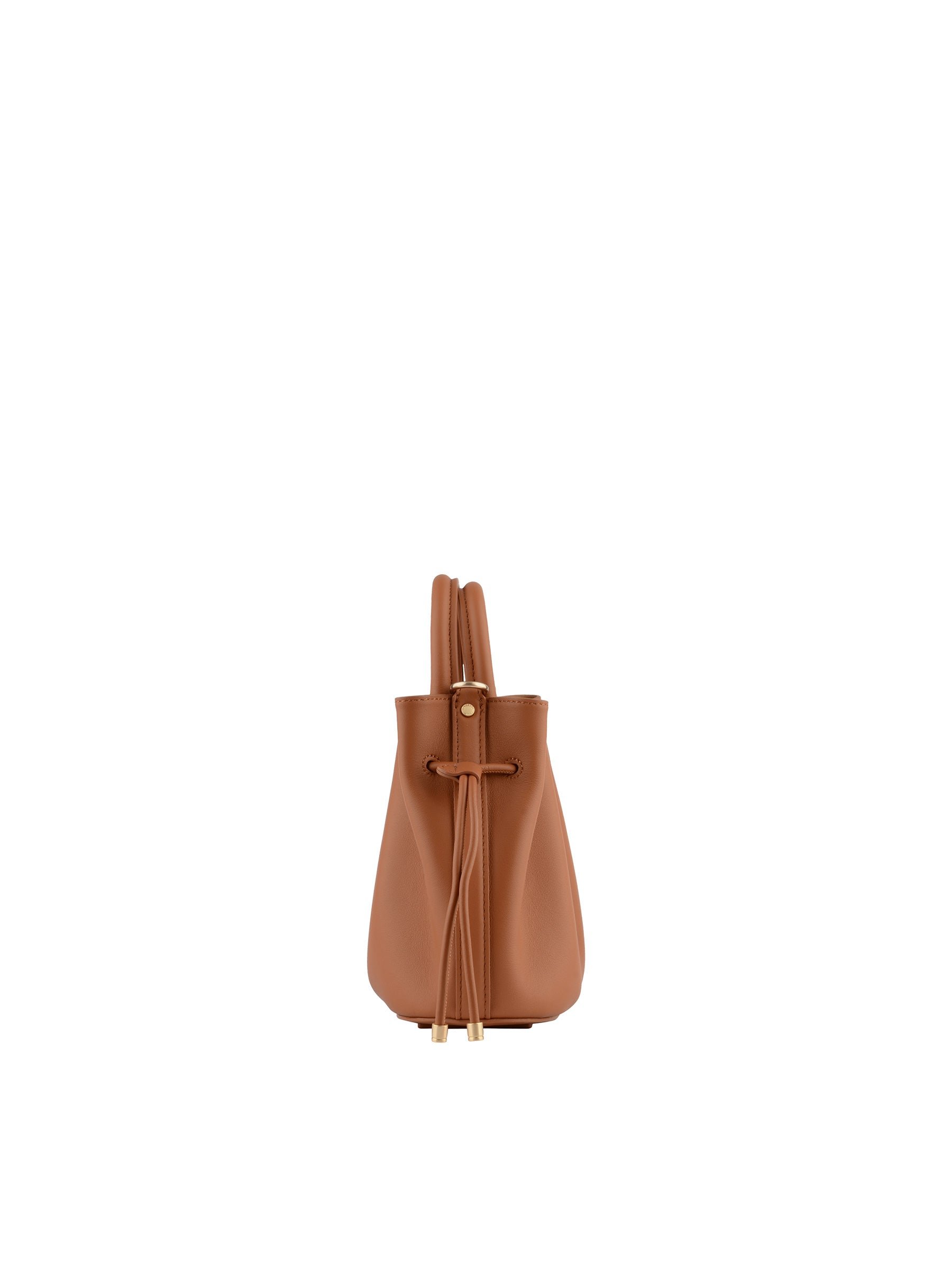 Calfskin leather handbag POURCHET Brown
