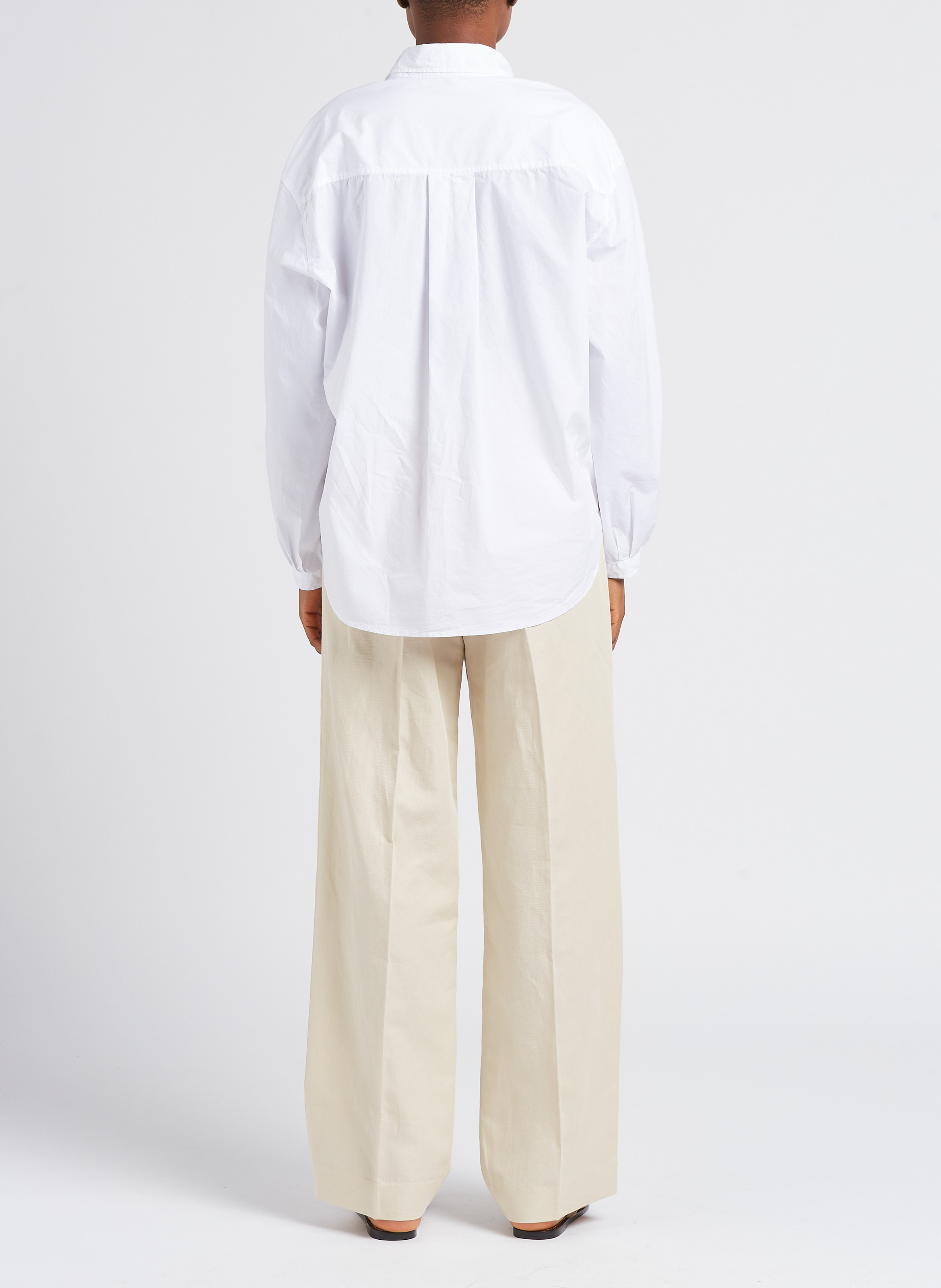 Pantalon droit en lin et coton  POMANDERE Blanc