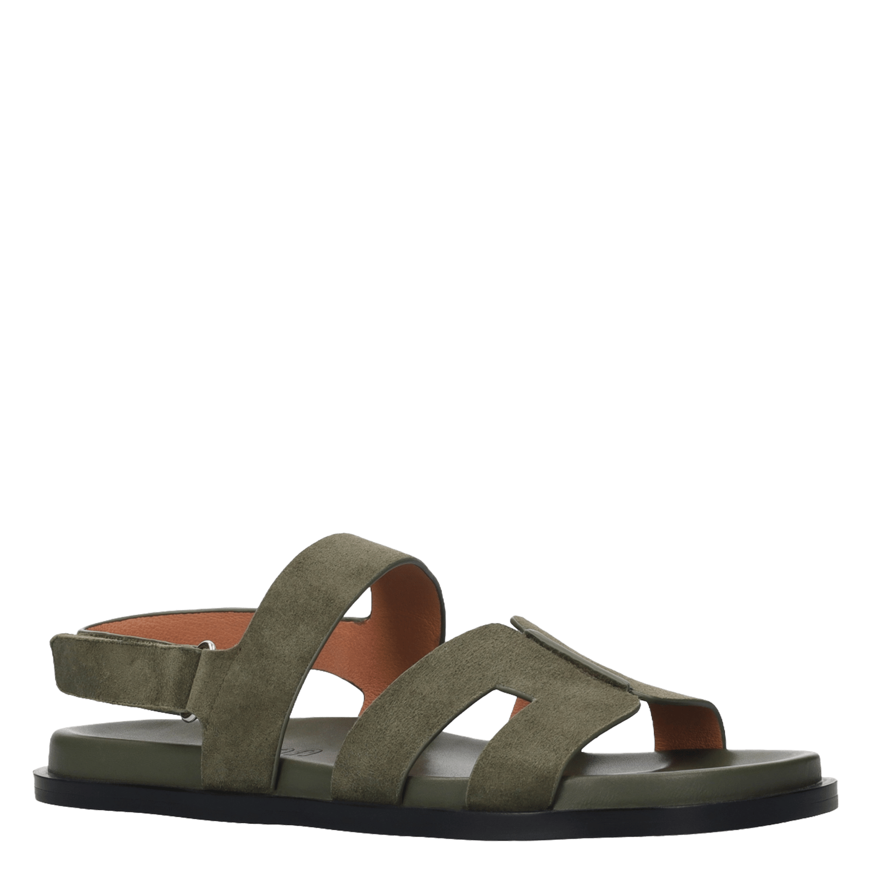 Sandales plates en cuir BIBI LOU Kaki