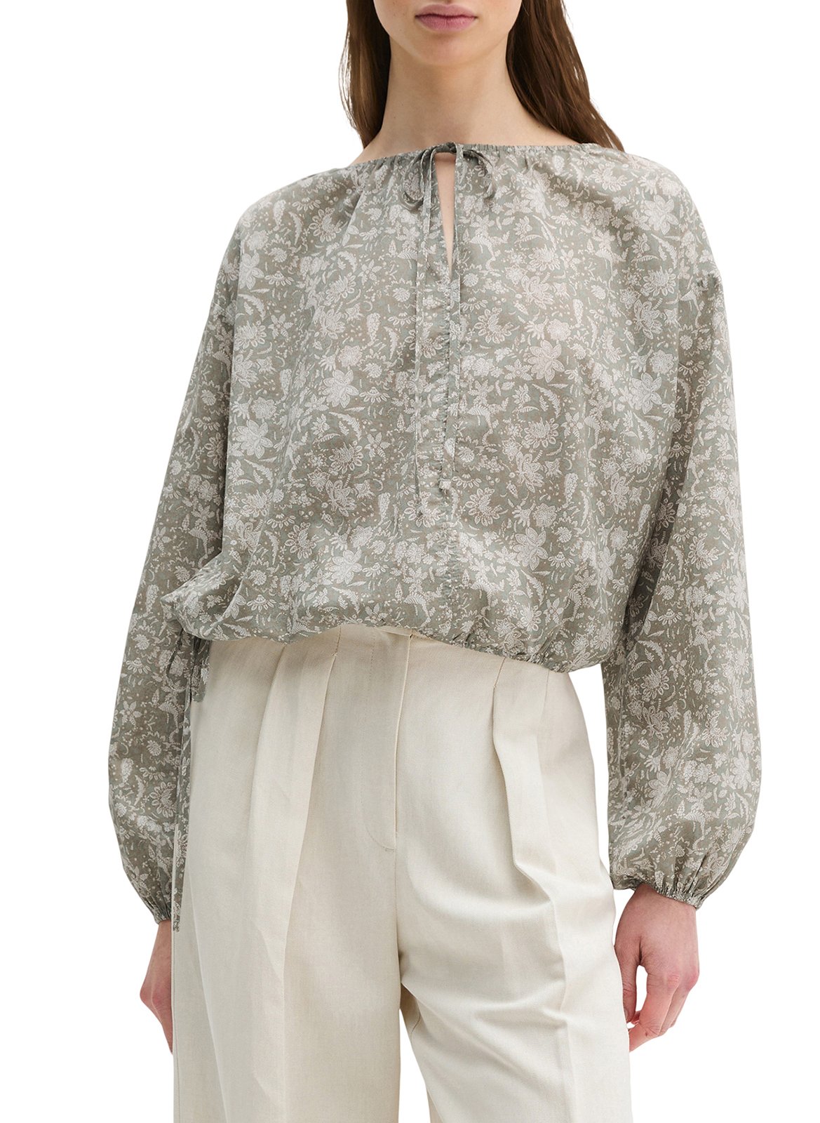 Gerader Baumwoll-Print-Top mit Rundhalsausschnitt MARC O'POLO Mehrfarbig