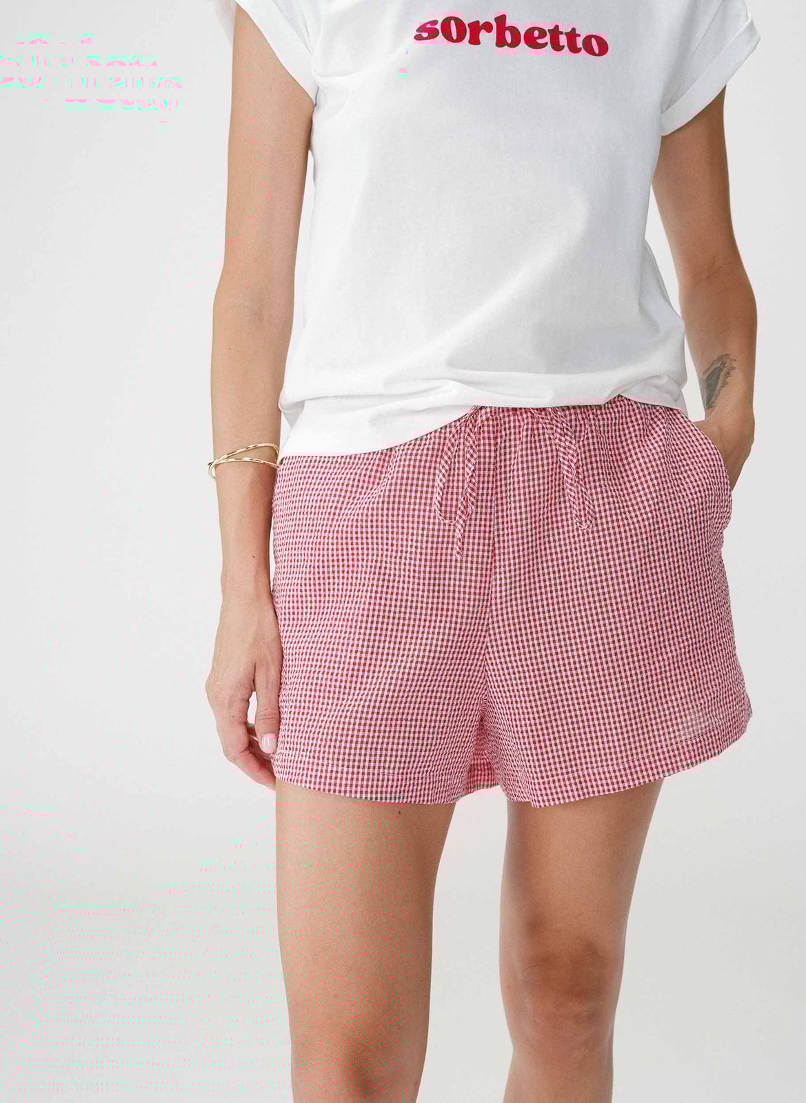 Geruit short GRACE ET MILA Rood
