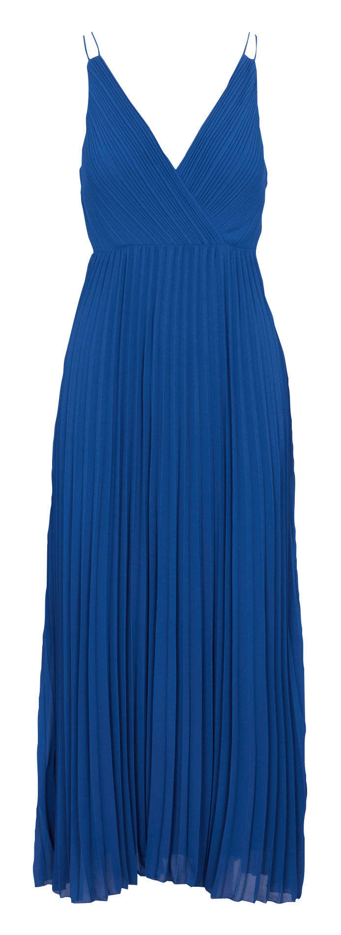 Lange jurk met plissérok en schouderbandjes MAISON 123 Paars