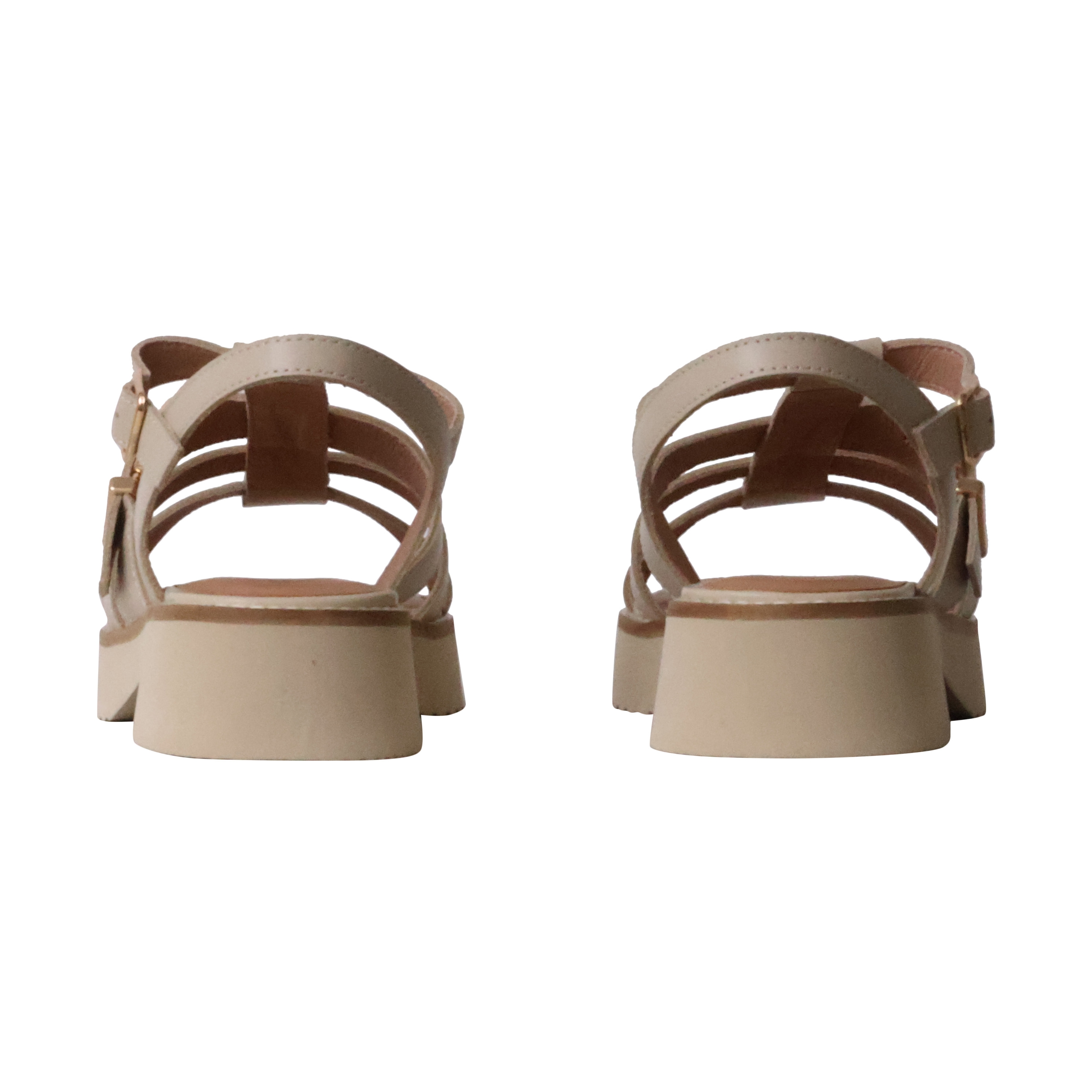 Claudia leather sandals EMILIE KARSTON Beige