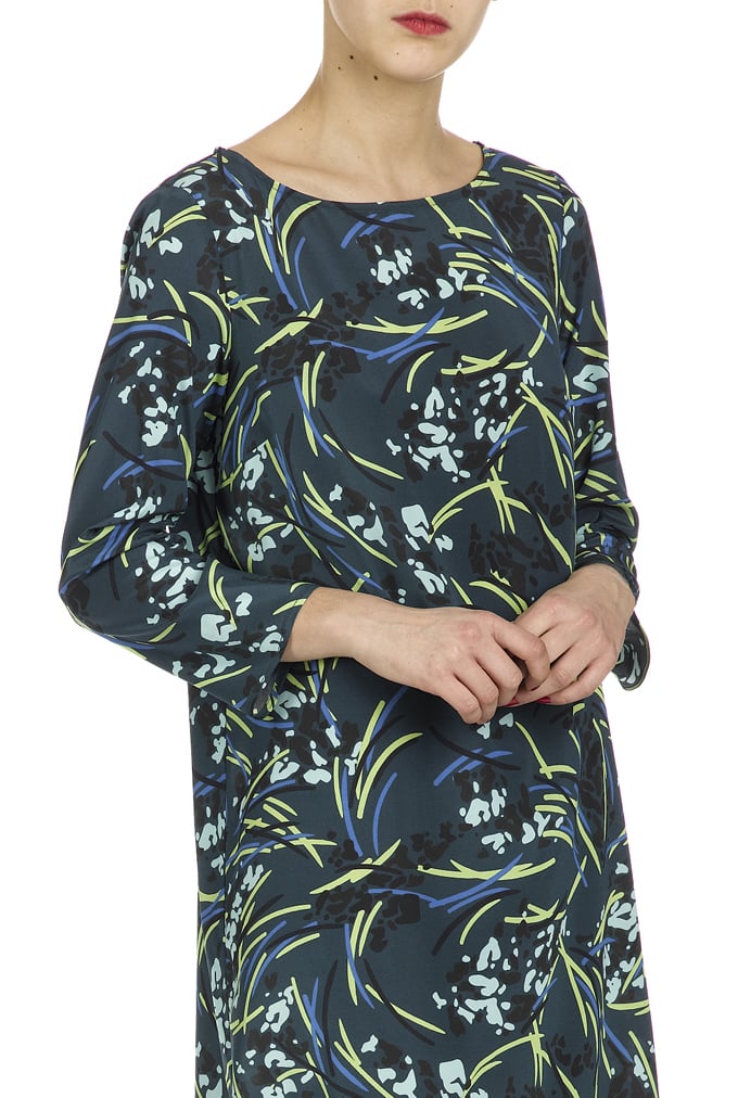 Stretch printed silk dress ATTIC AND BARN Green