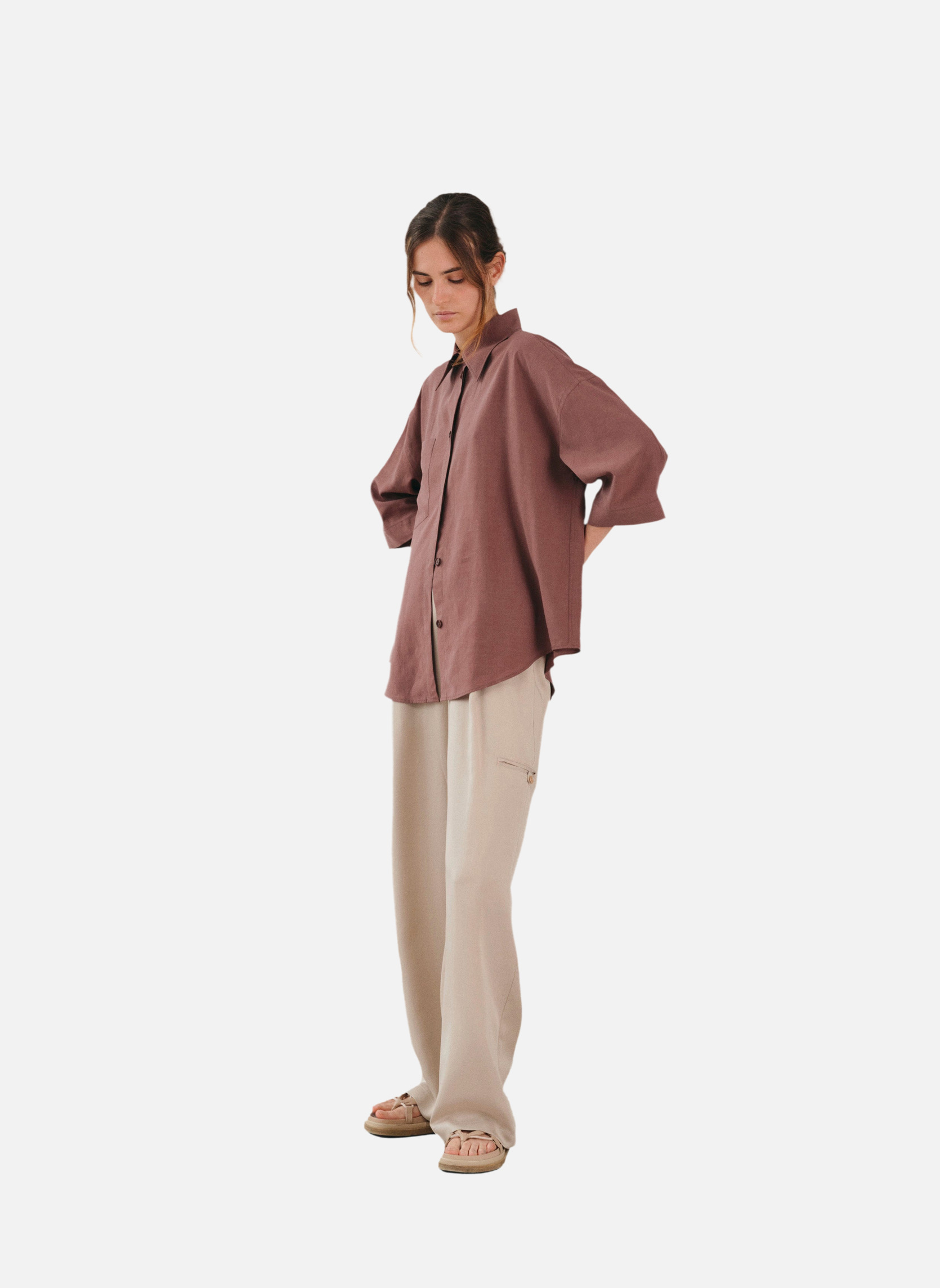 Wide leg pants Noyoco Beige