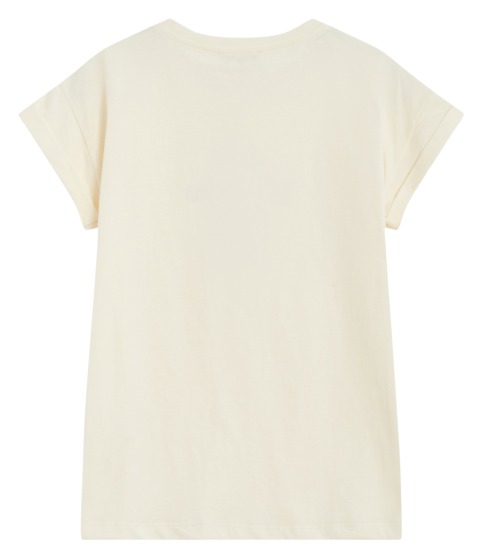 Teeèshirt droit col rond en ccoton sérigraphié GRACE ET MILA Beige
