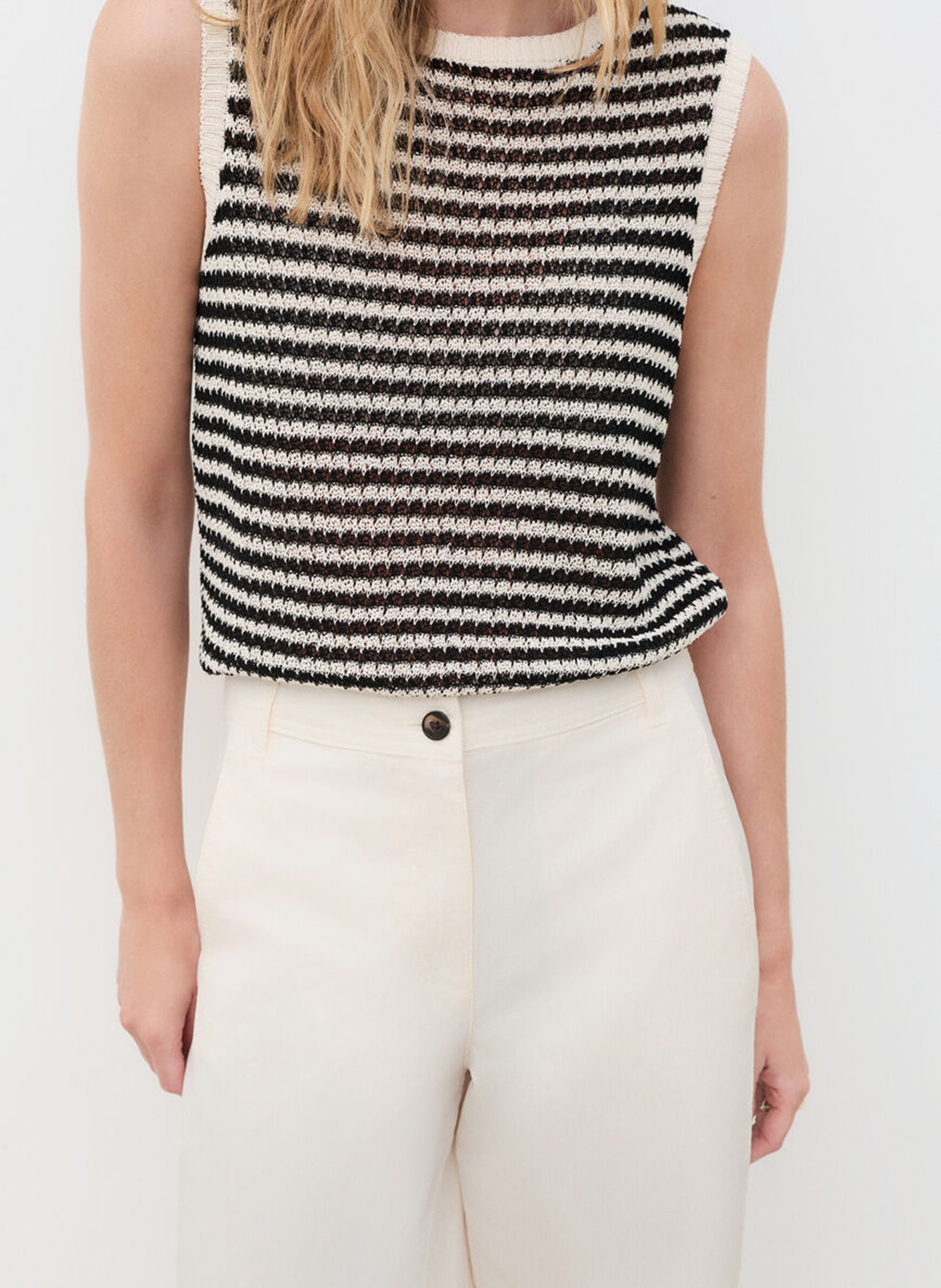 Jean droit en coton mélangé CAROLL Beige