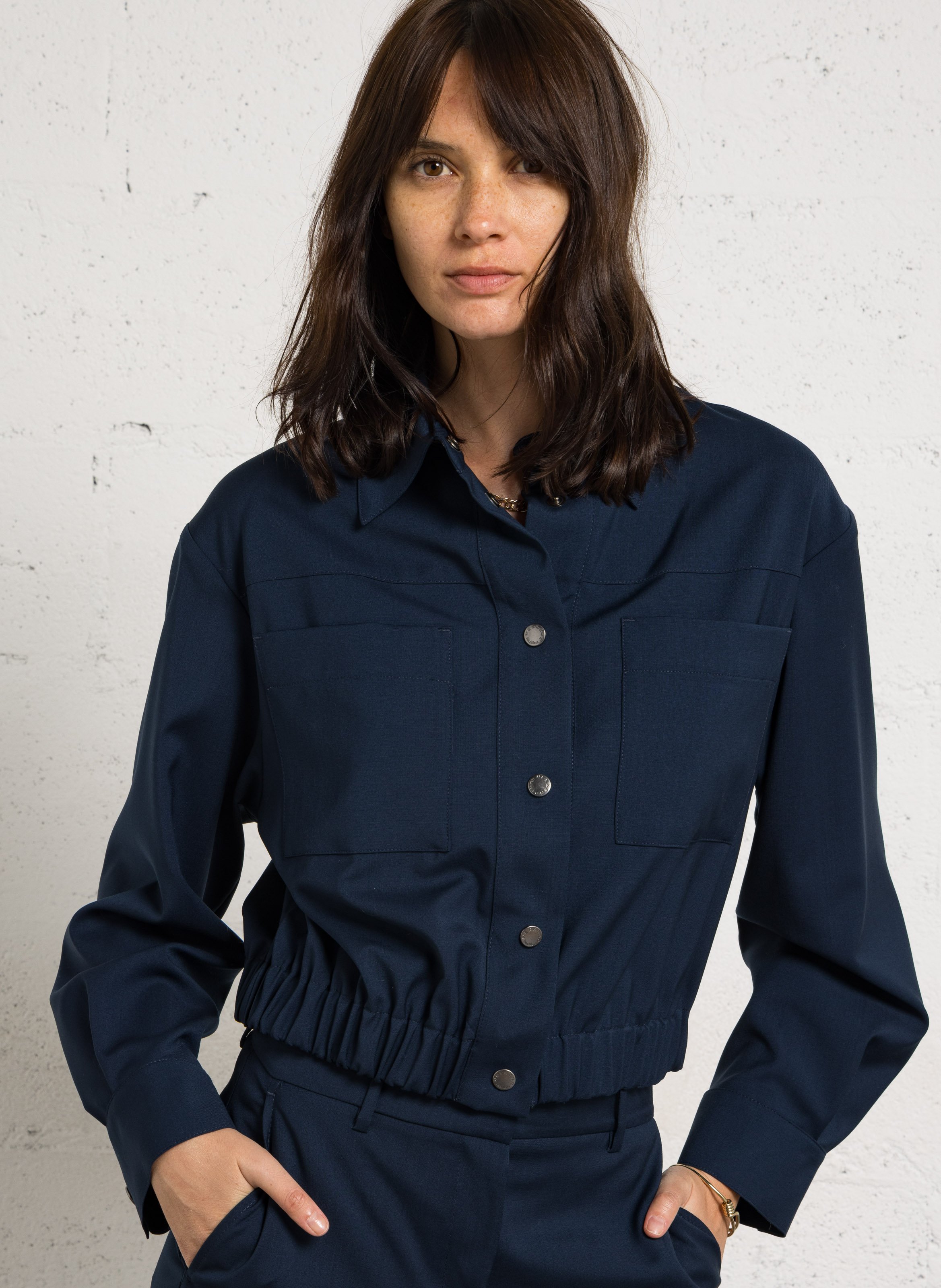 Short oversized wool jacket MAX MARA WEEK END Blue