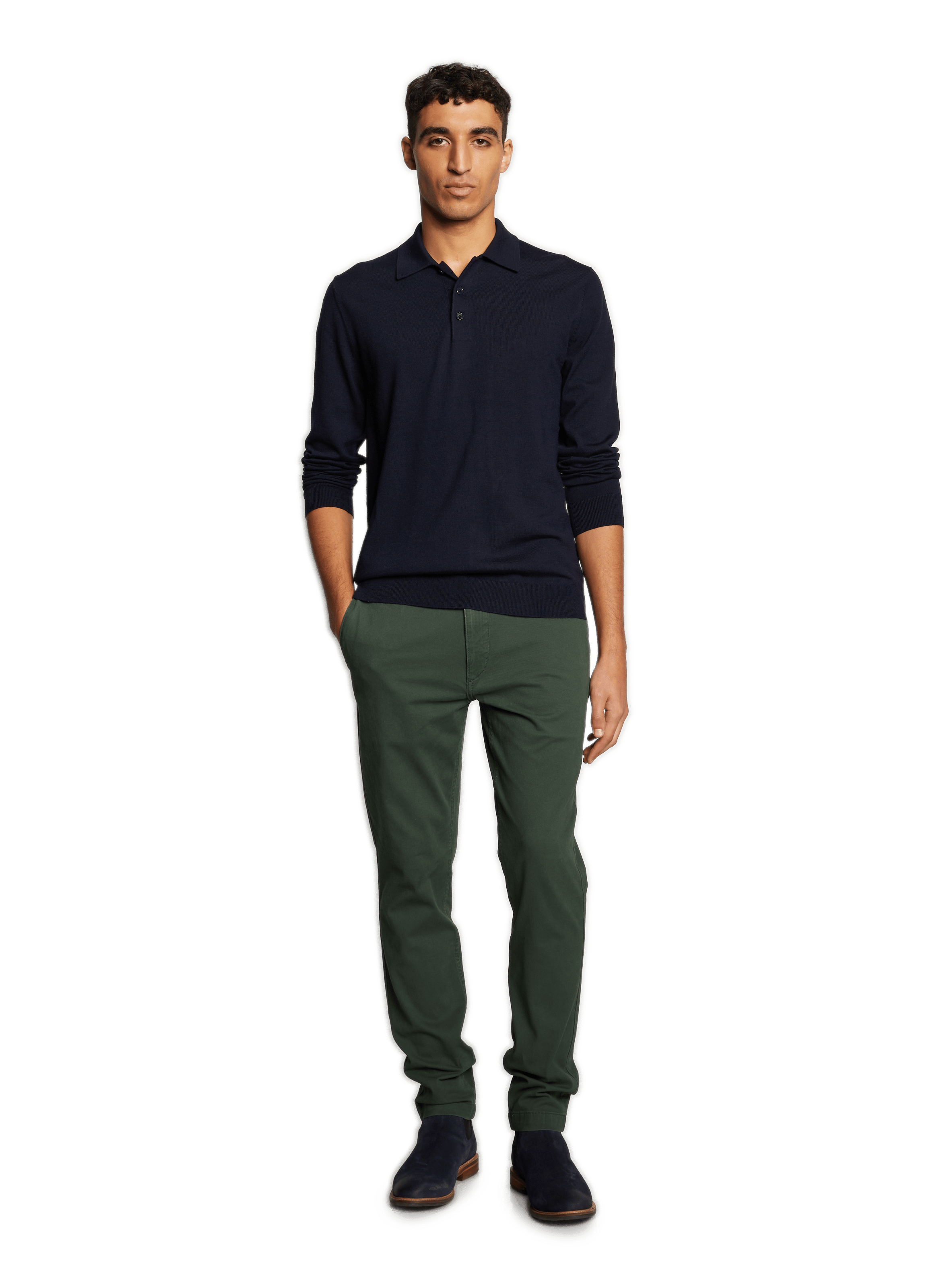 Long-sleeve merino wool flex-p polo AU PRINTEMPS PARIS Blue