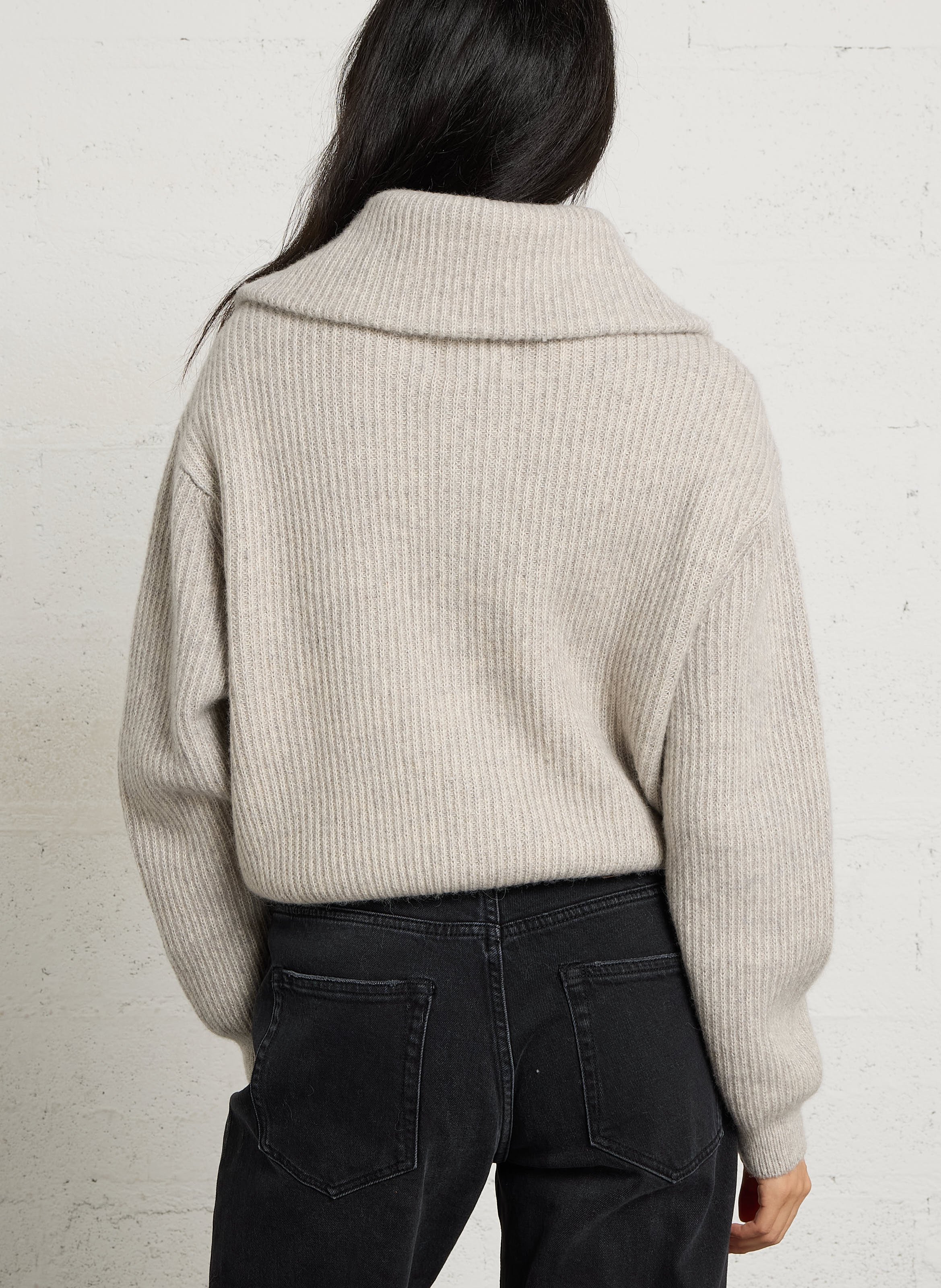 Gilet droit en coton mélangé DES PETITS HAUTS Gris