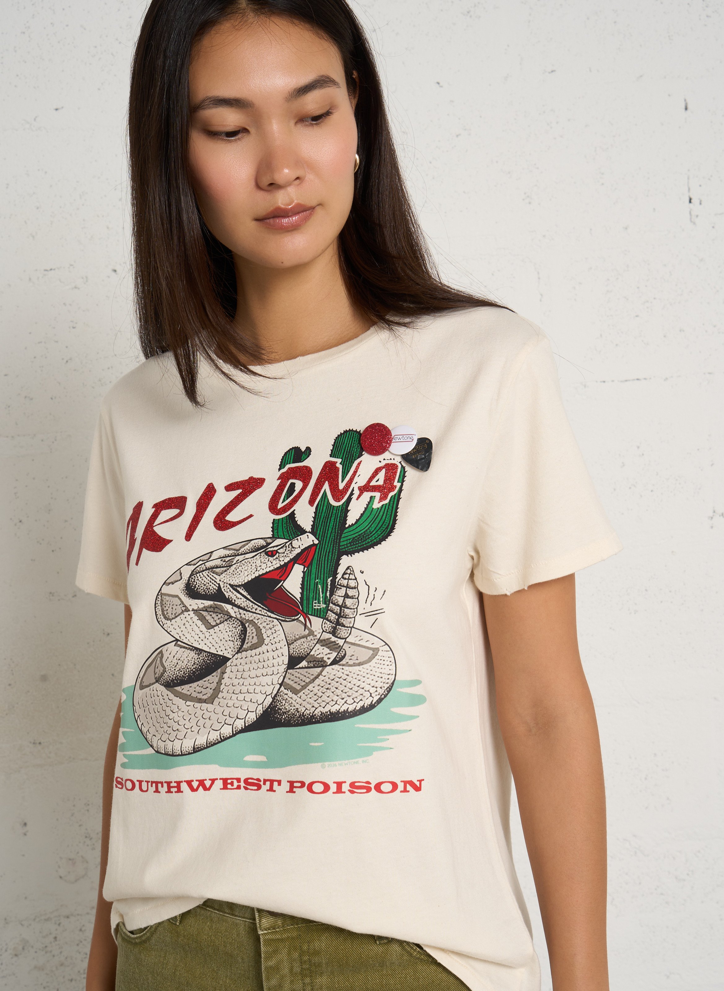 Regular-fit, katoenen T-shirt met ronde hals NEWTONE Beige