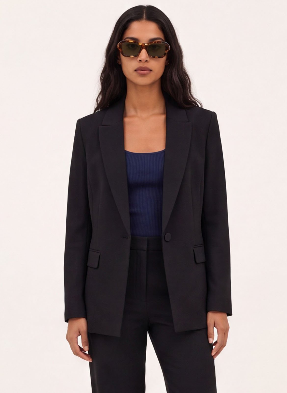 Fitted jacket with tailored collar KOOKAI Black