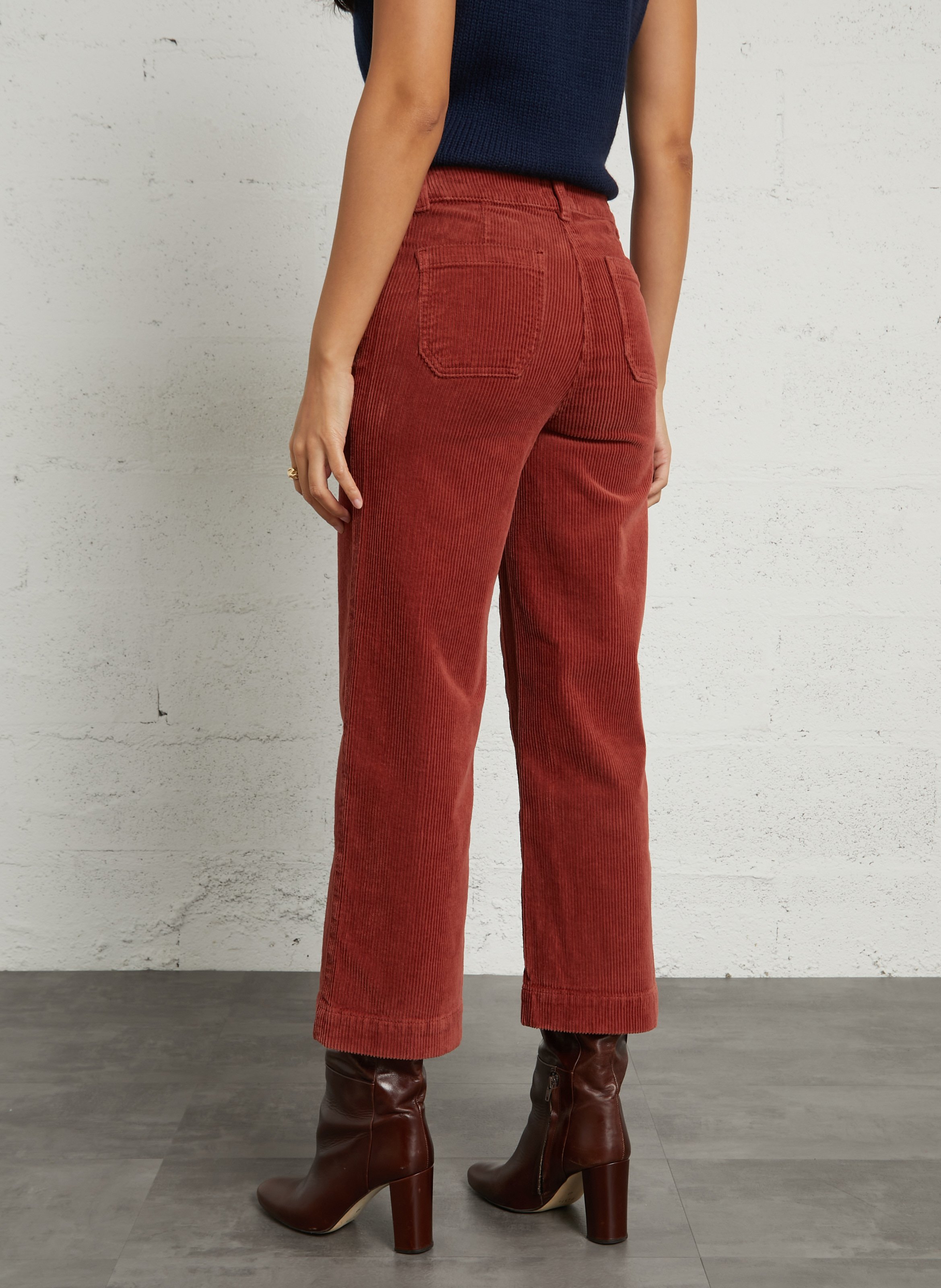 Wijde broek van katoenmix MAISON 123 Oranje