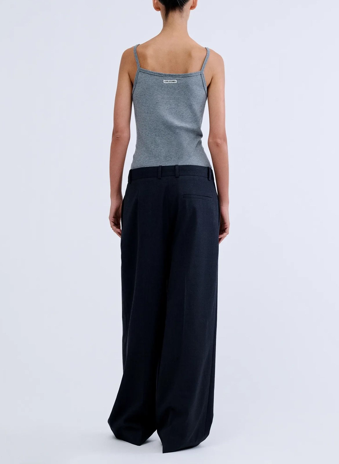 Débardeur droit uni en coton mélangé LOVE STORIES Gris