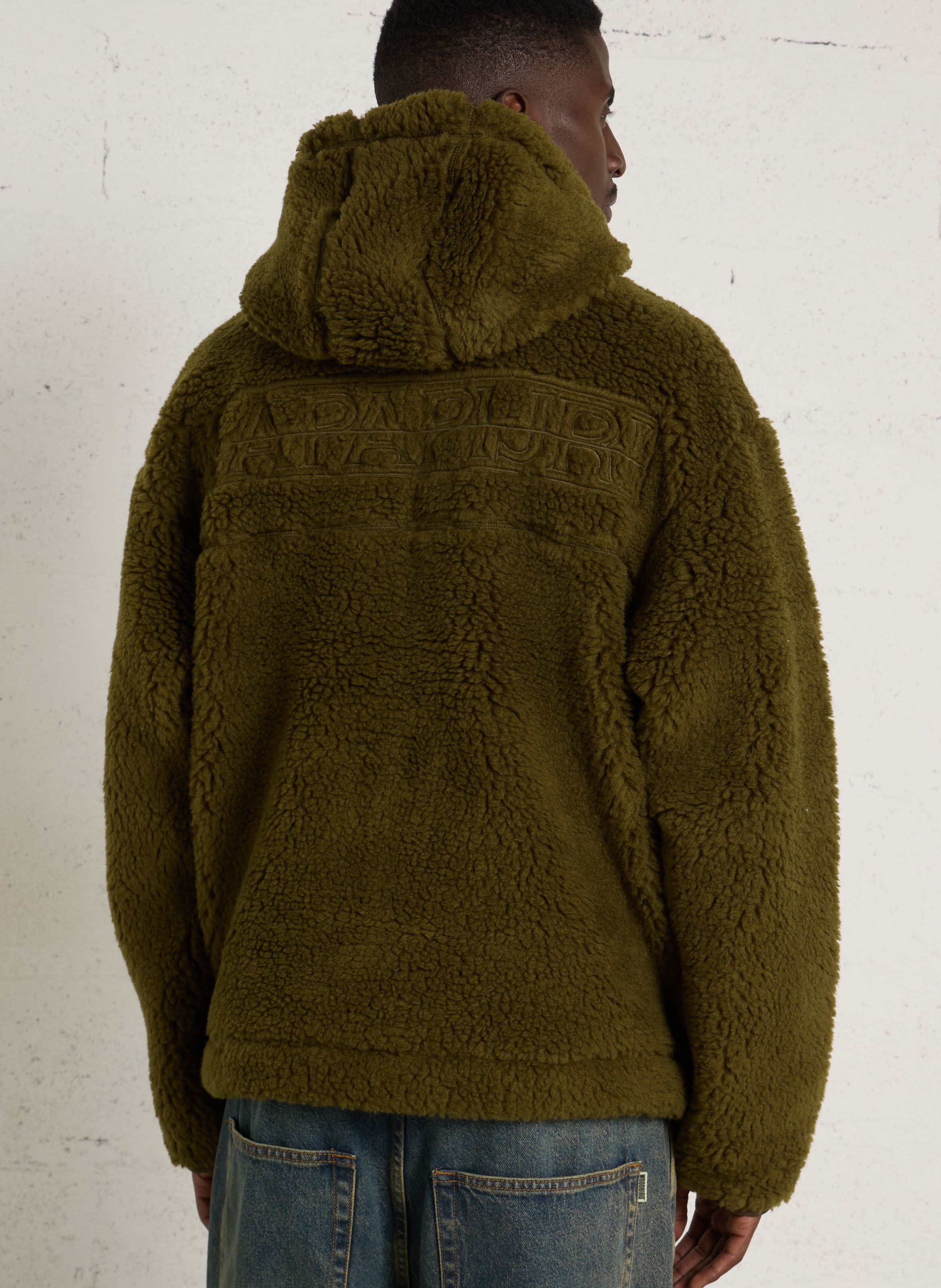 Oversized hooded fleece jacket NAPAPIJRI Green
