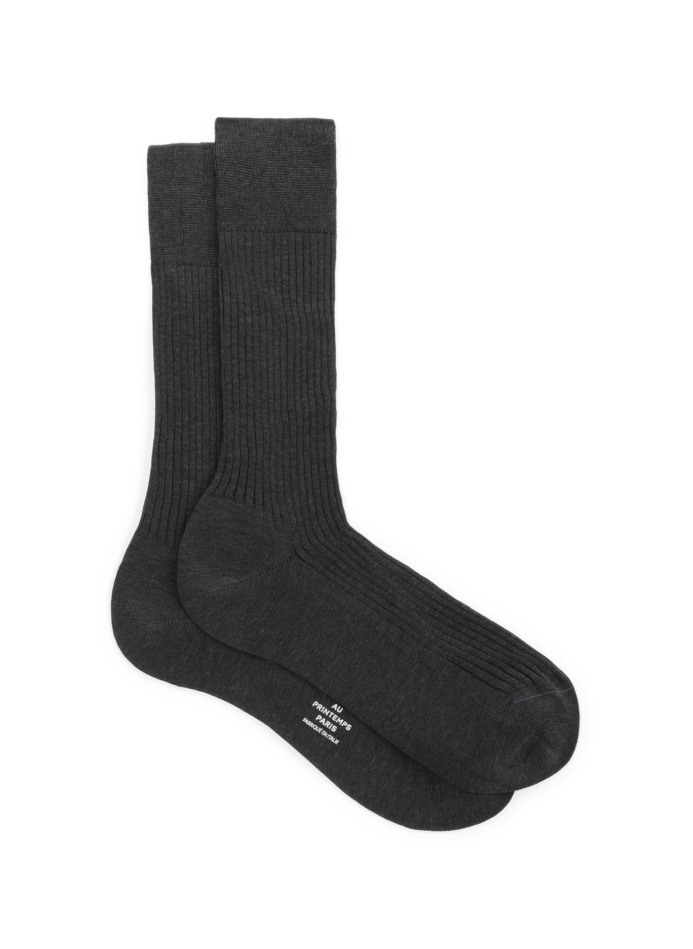 Roma-Ch cotton socks in plain ecru AU PRINTEMPS PARIS