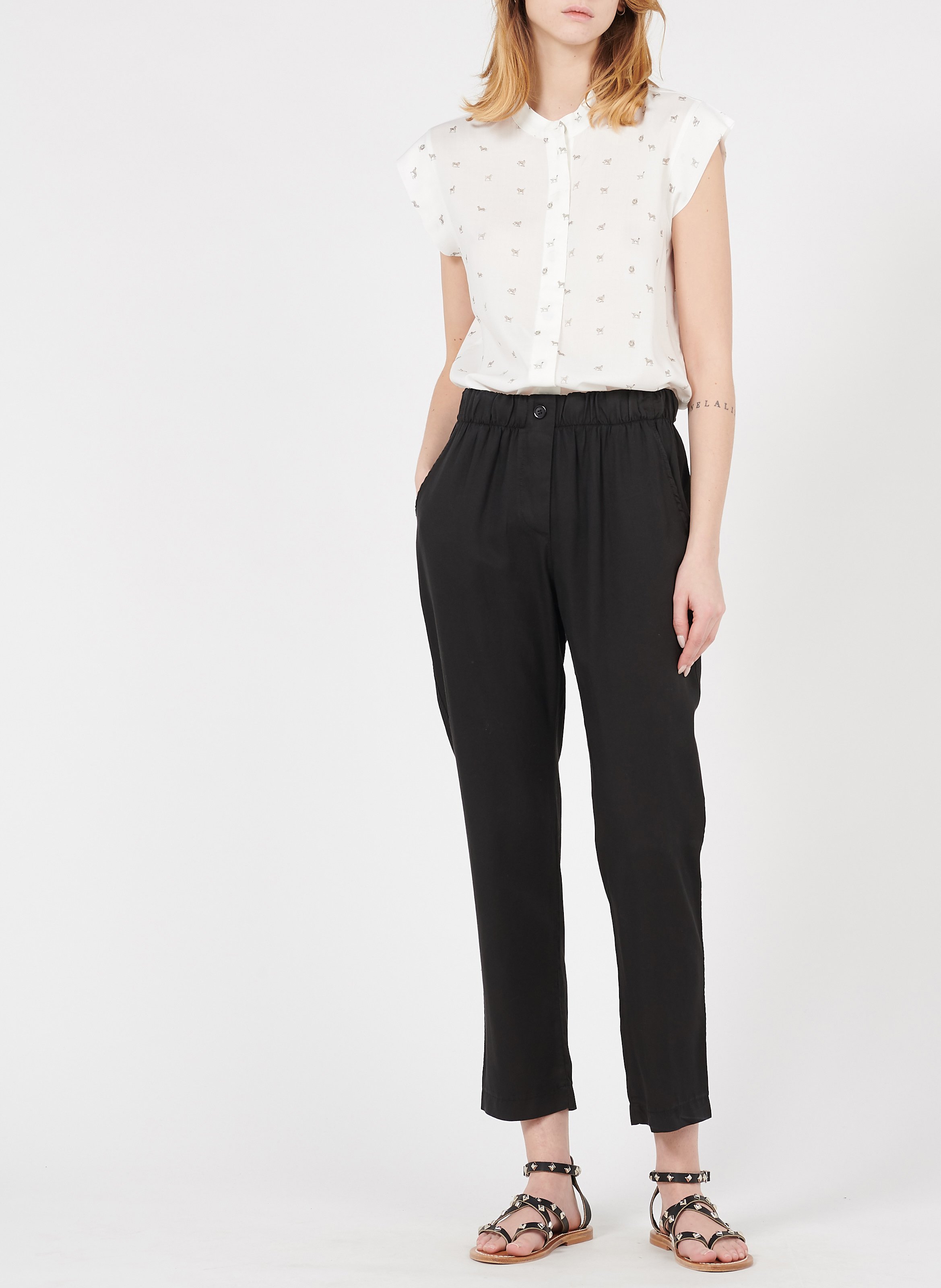 Gerade geschnittene 7/8-Hose LA FEE MARABOUTEE Schwarz