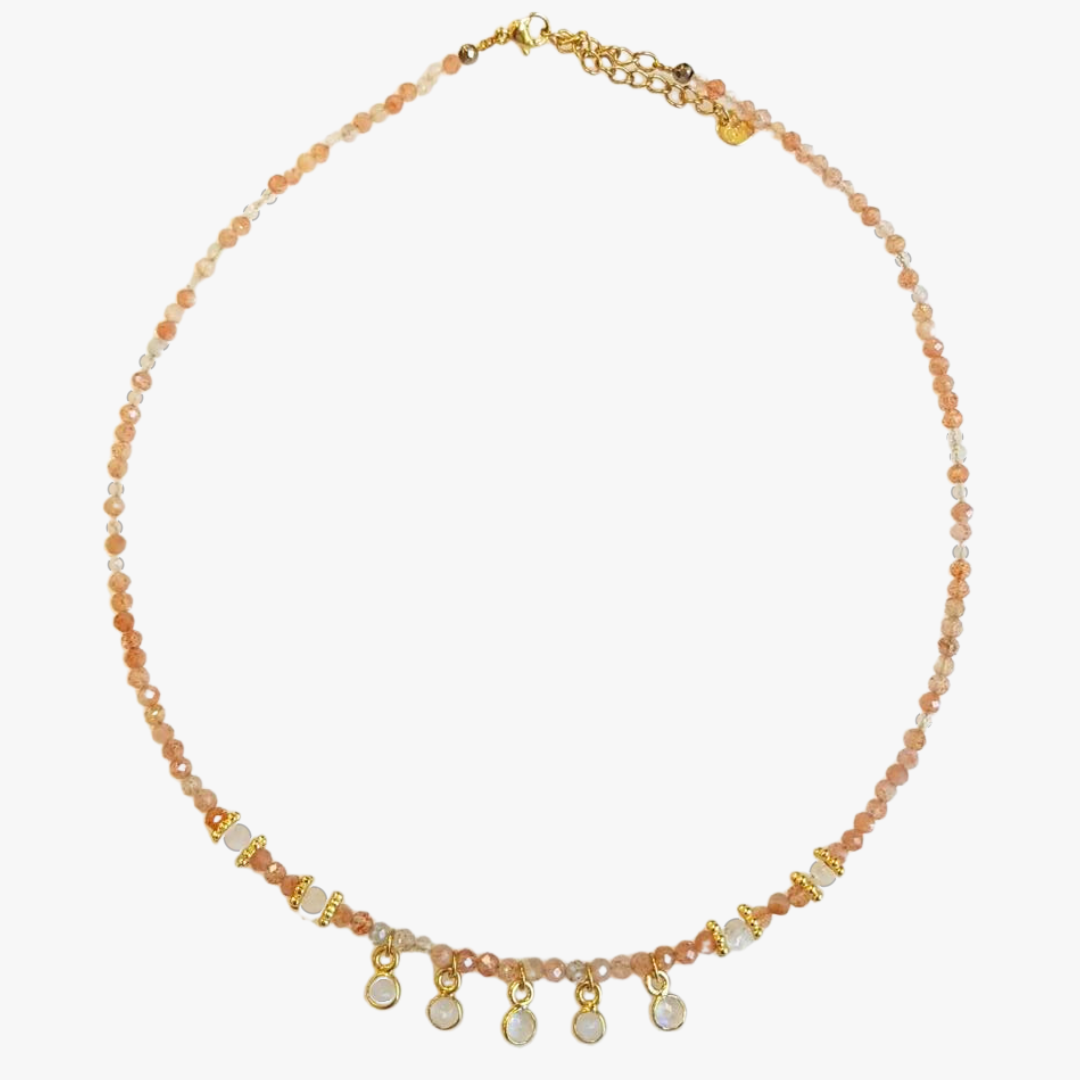 Sunstone necklace GINANDGER Orange