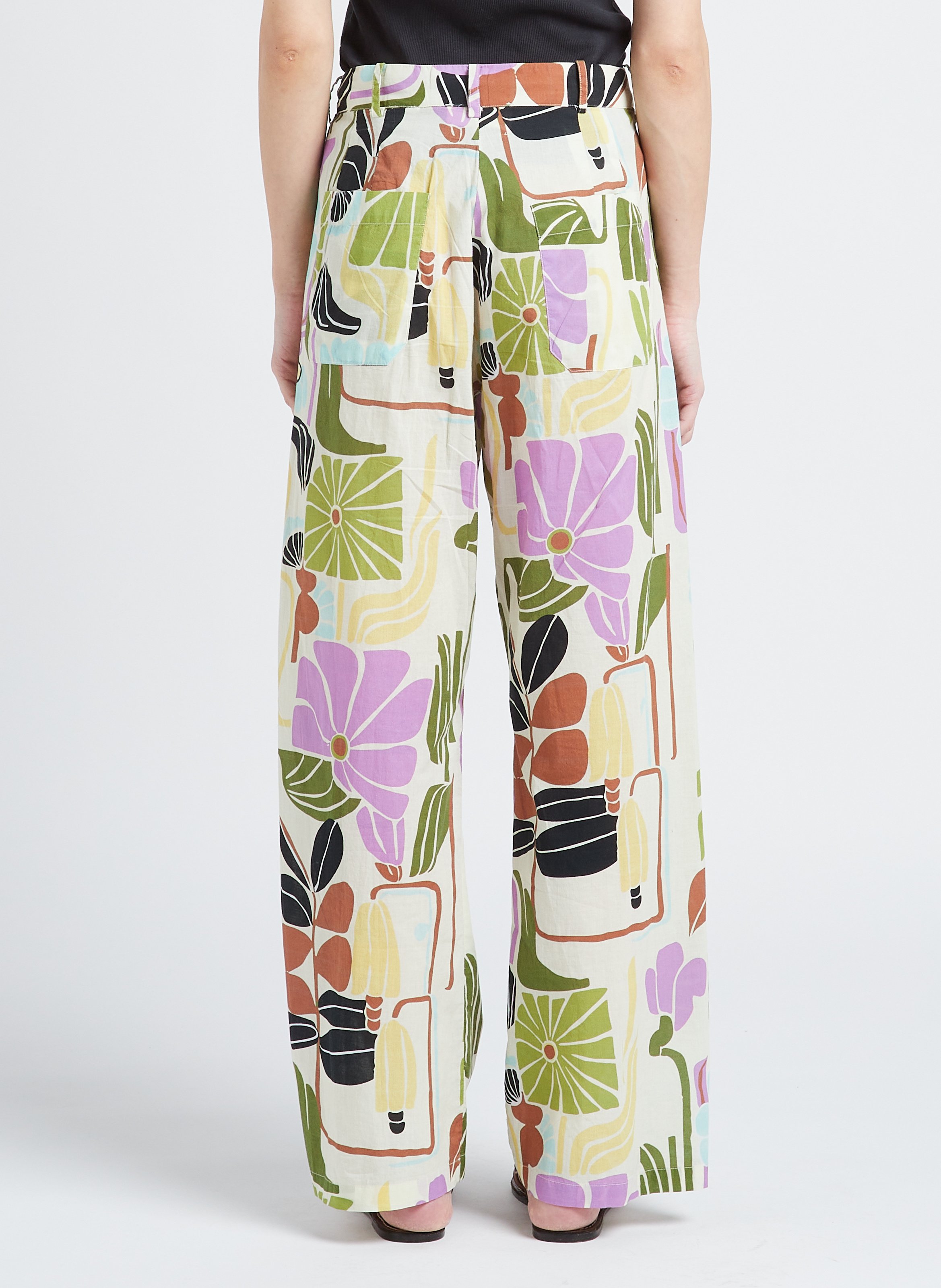 Straight-leg cotton pants BELLEPIECE Multicolored