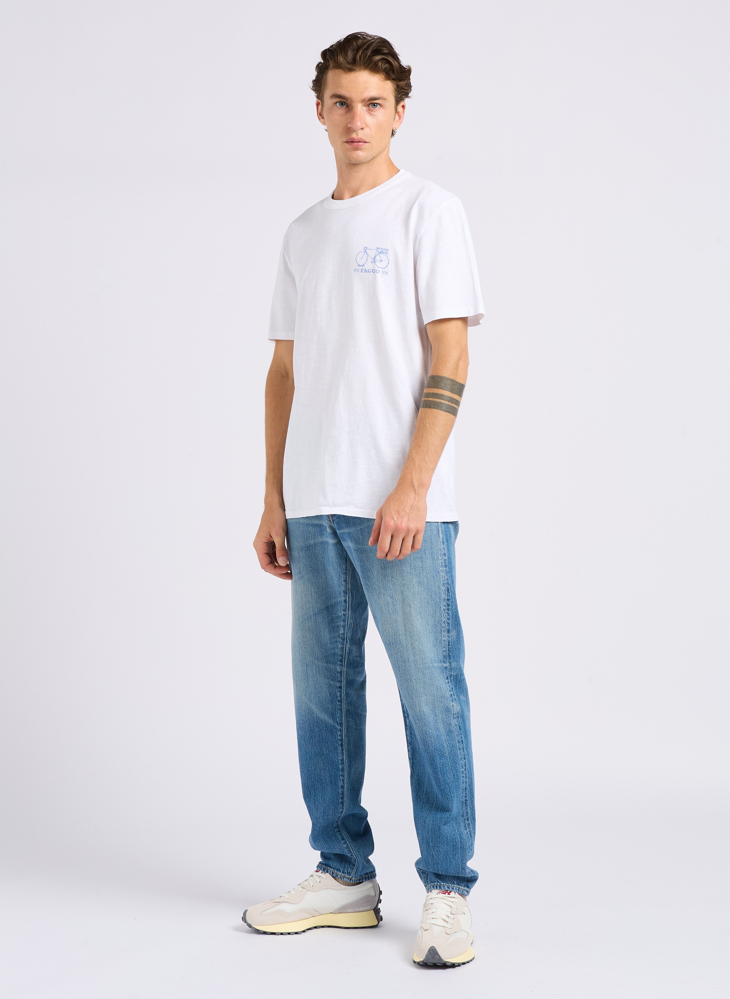 Straight-leg faded cotton jeans EDWIN Blue