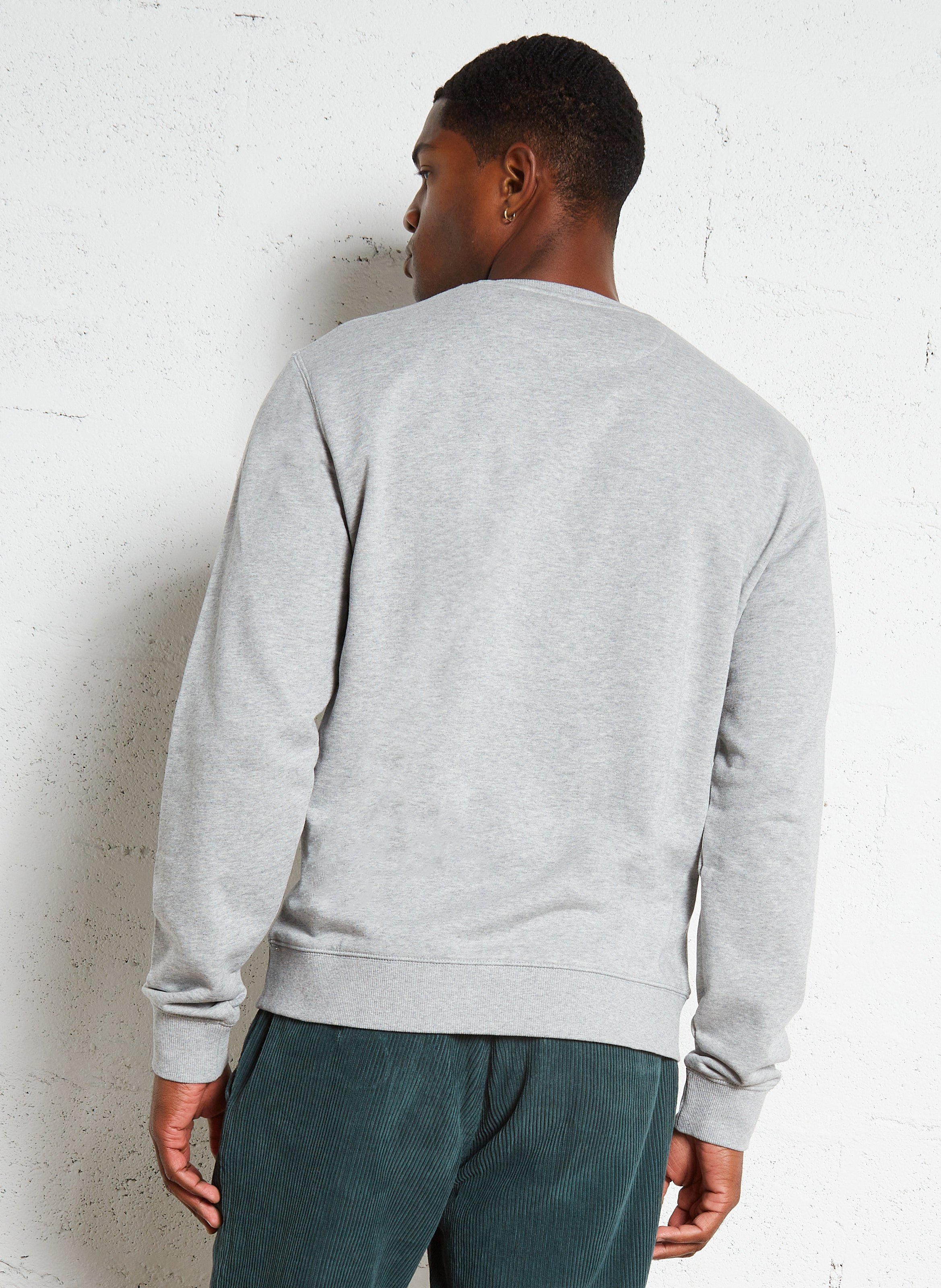 Sweat droit col rond en coton bio FARAH Argent
