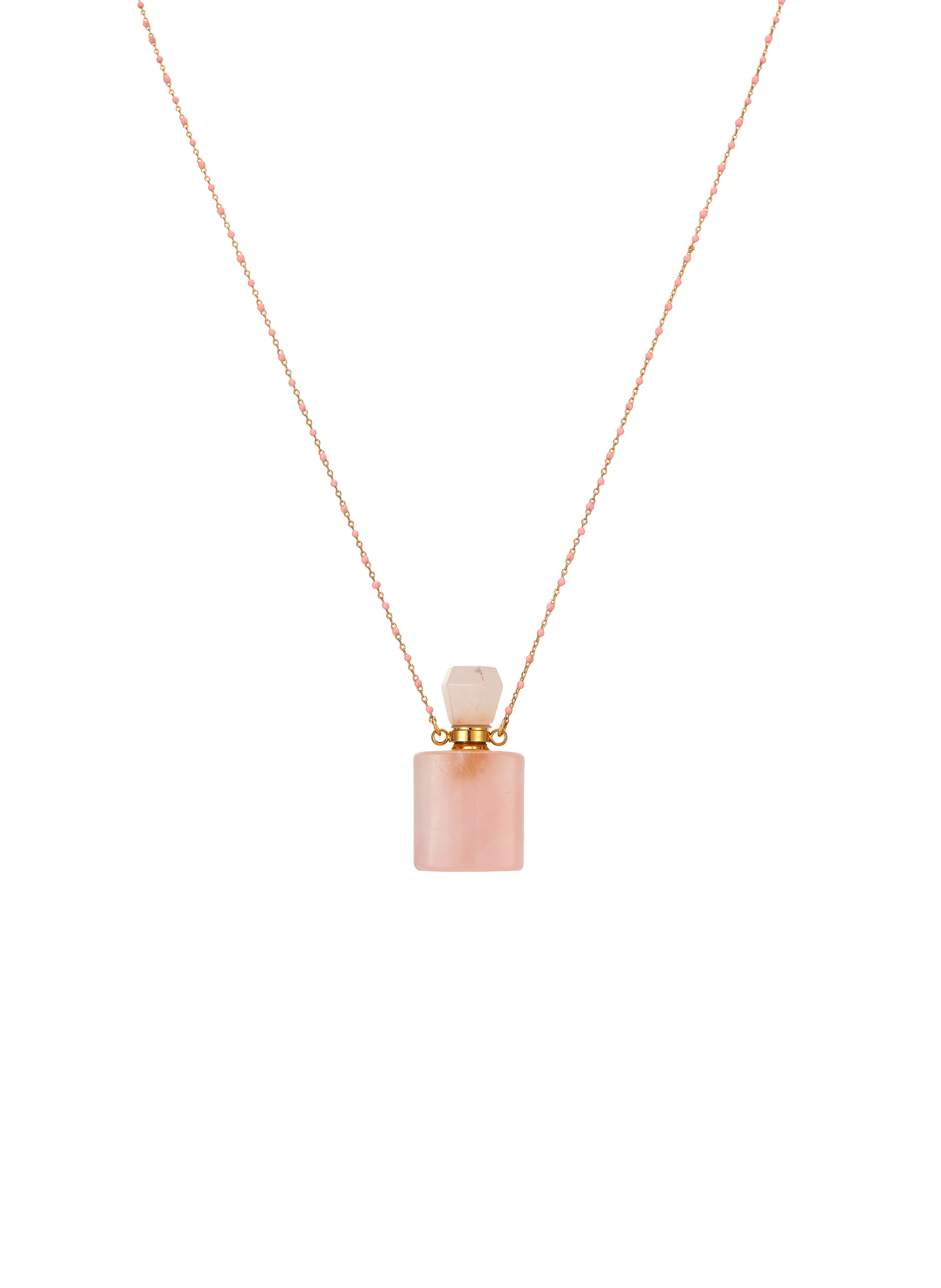 Long necklace in brass and pearls HIPANEMA Pink