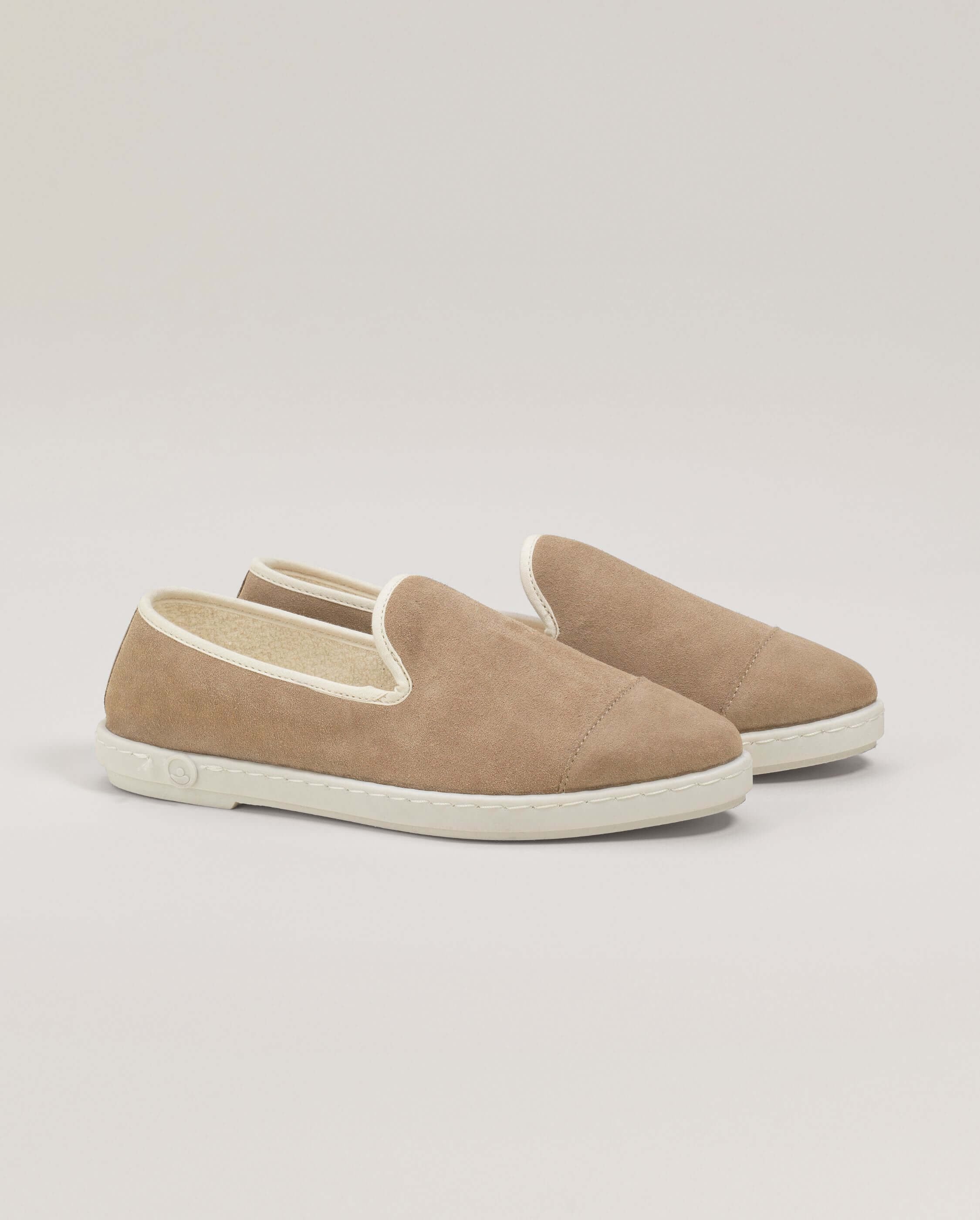 Women's leather slipper, taupe ANGARDE Brown
