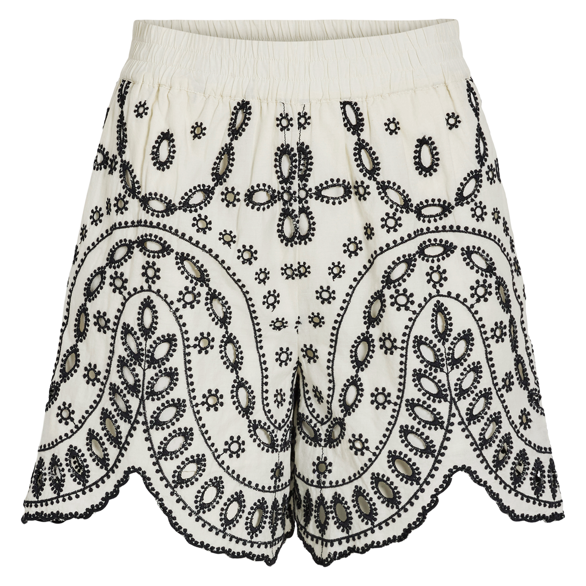 Hohe Taille bestickter Straight Leg Rock ROUGE EDIT Beige