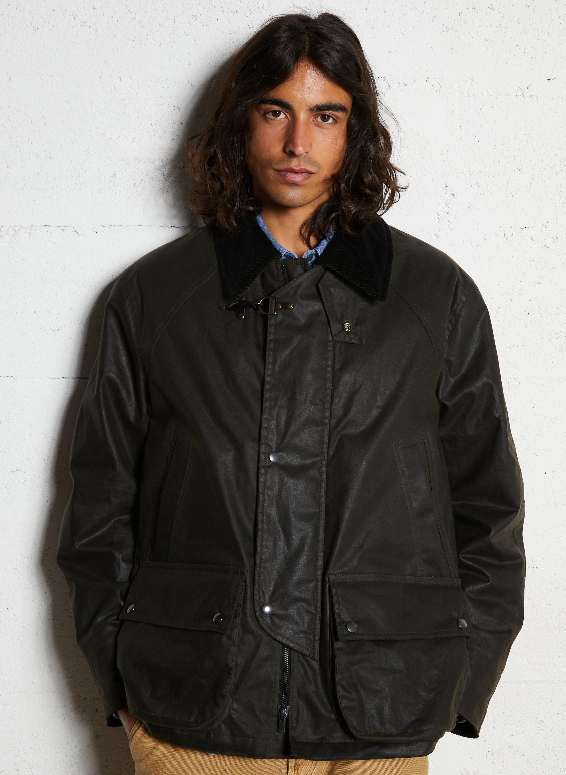 Straight cotton parka IKKS Khaki