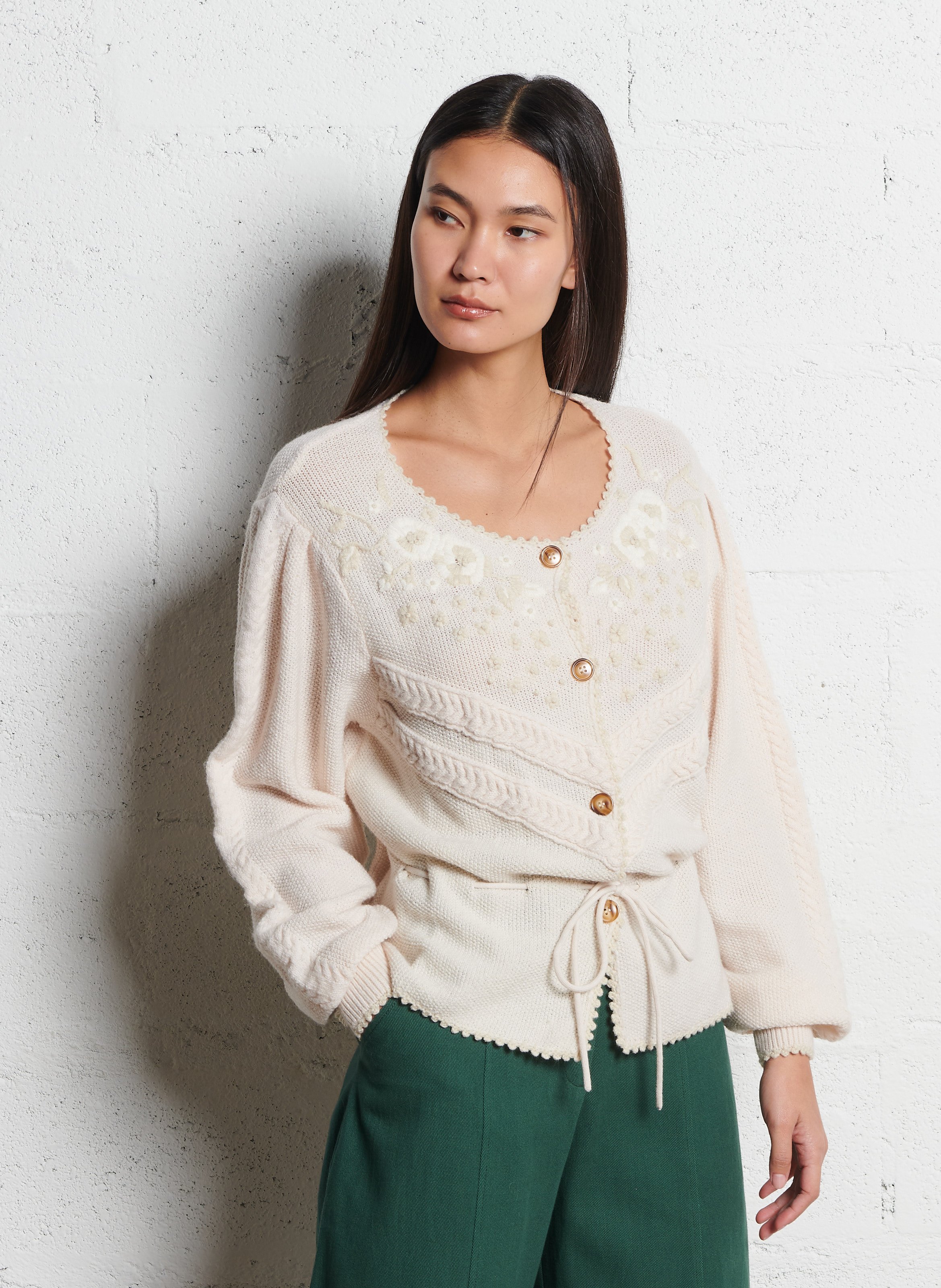 Round-neck cardigan LOUISE MISHA Beige
