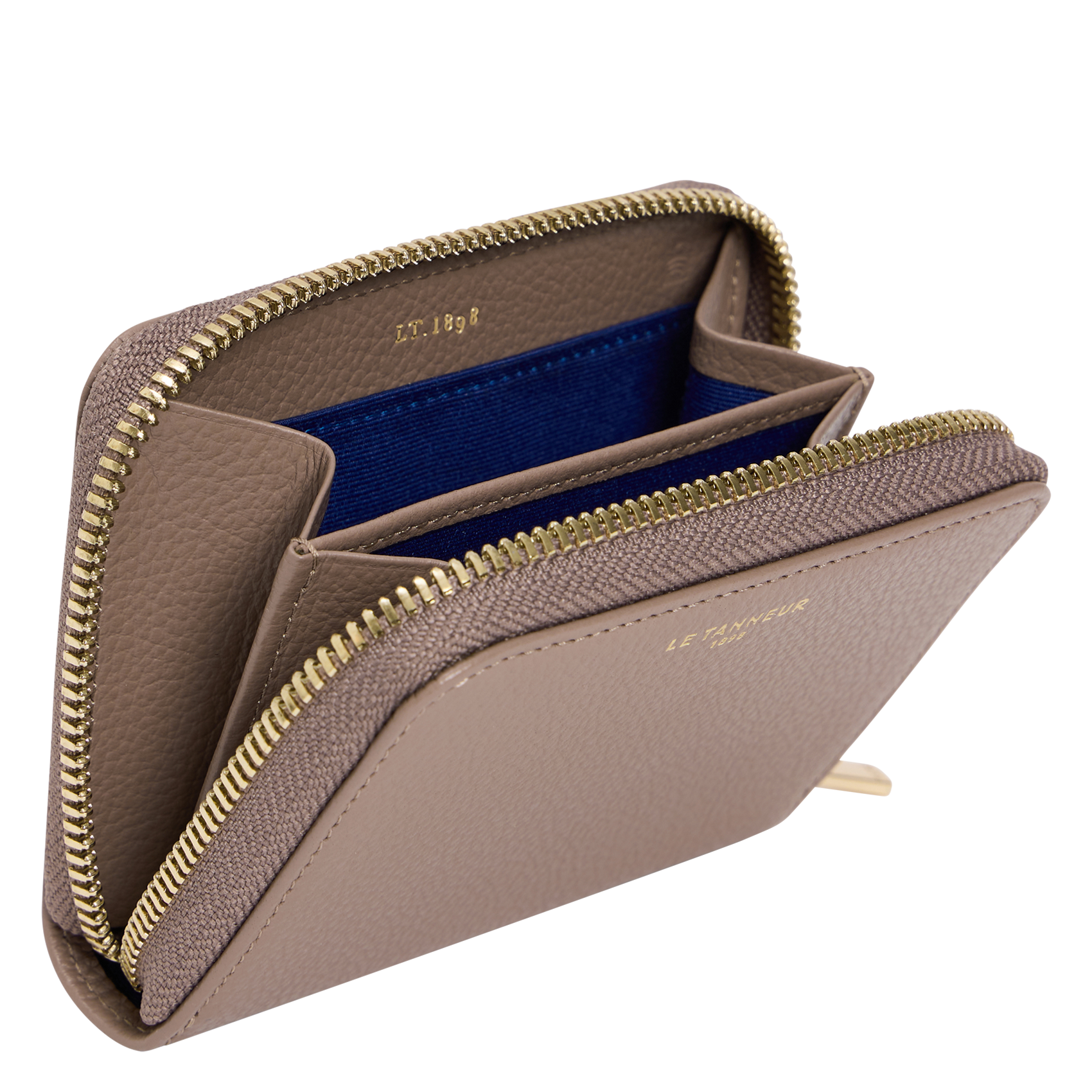 Porte-monnaie en cuir grainé LE TANNEUR Gris