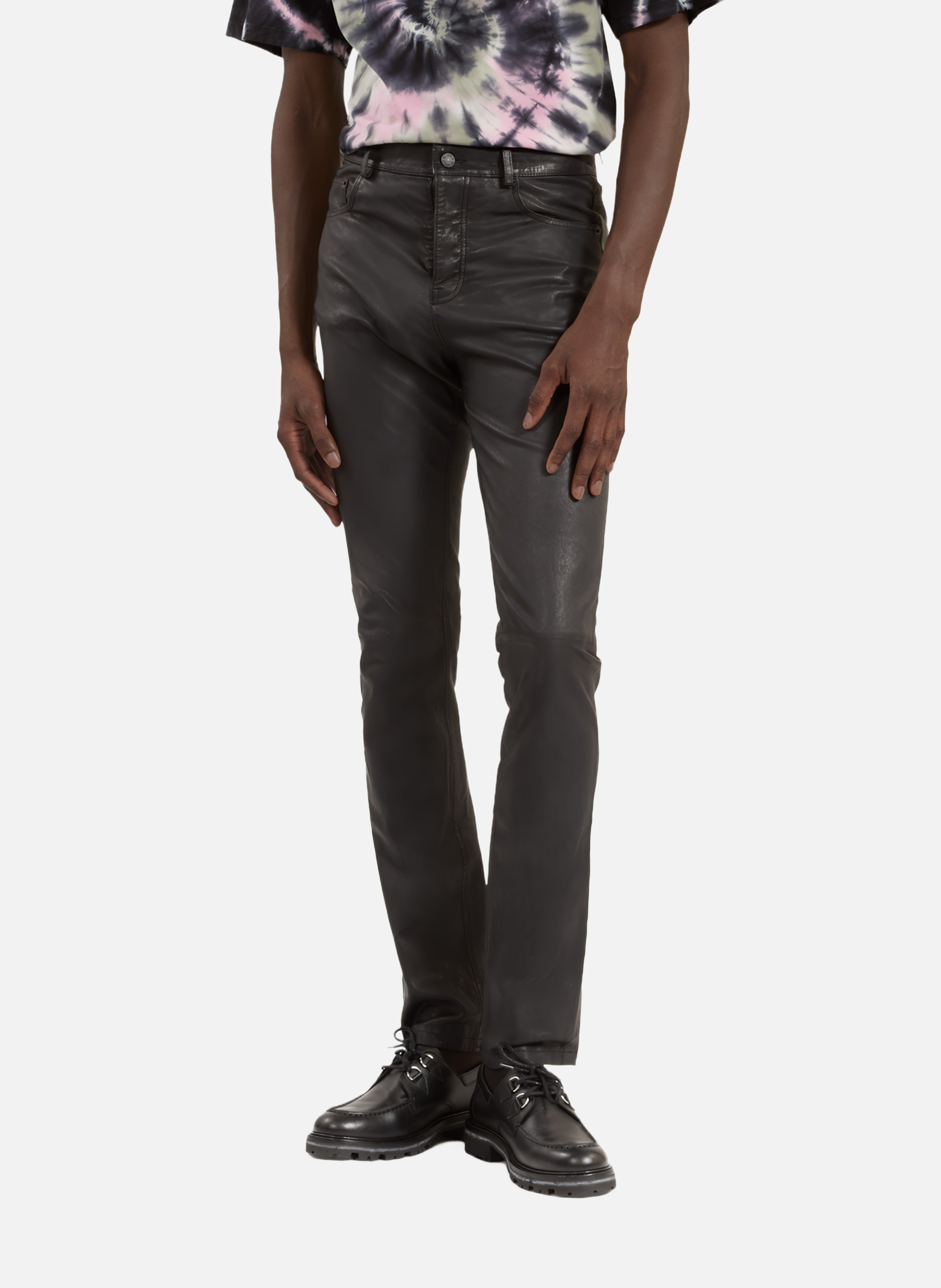 Slim leather pants THE KOOPLES Black