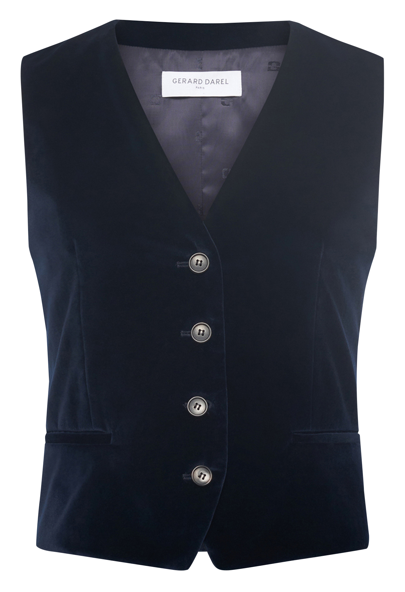 Straight cotton-blend V-neck cardigan GERARD DAREL Blue