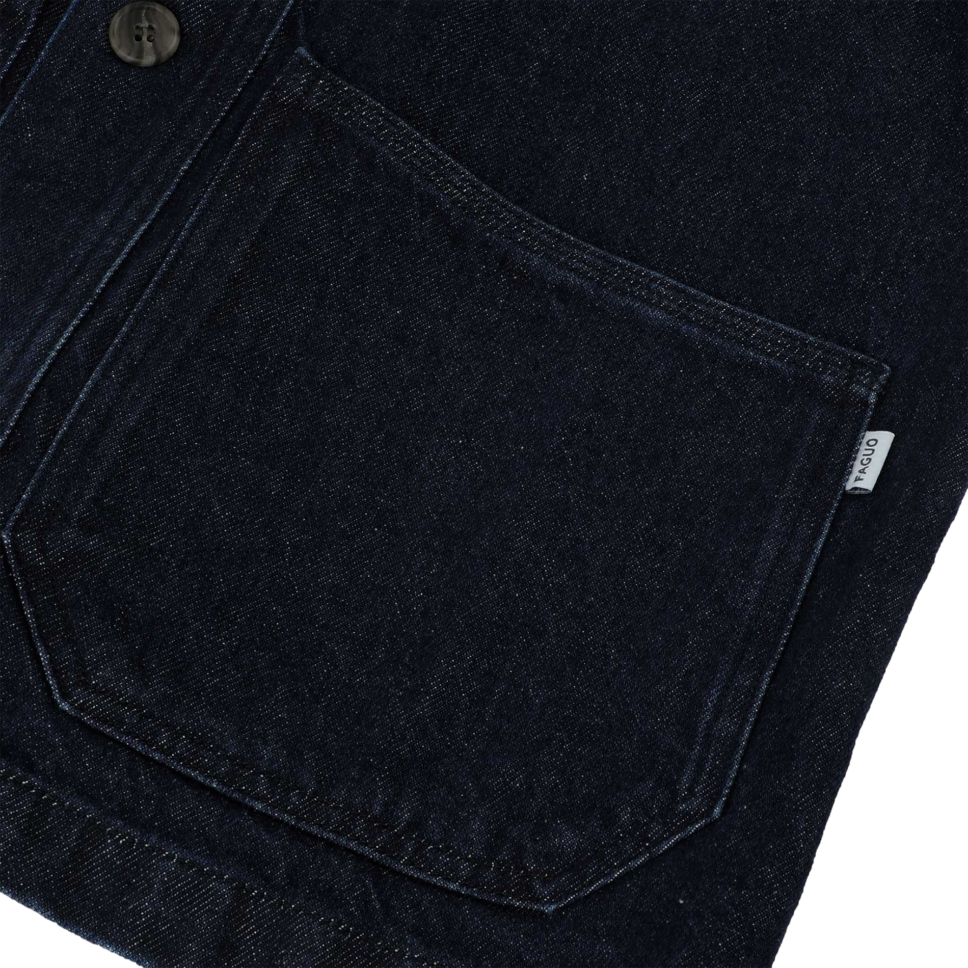 Shirt with classic collar in blended cotton denim FAGUO Raw denim