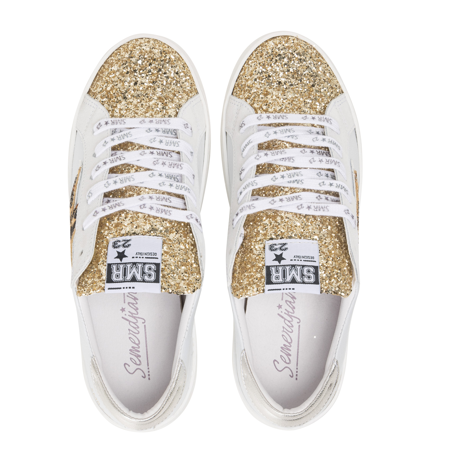 Baskets basses en cuir mélangé SEMERDJIAN - SMR Doré