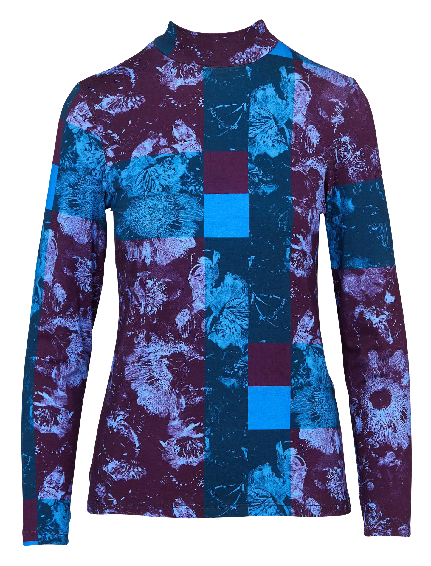 T-shirt met opstaande kraag en bloemenprint LA FEE MARABOUTEE Violet