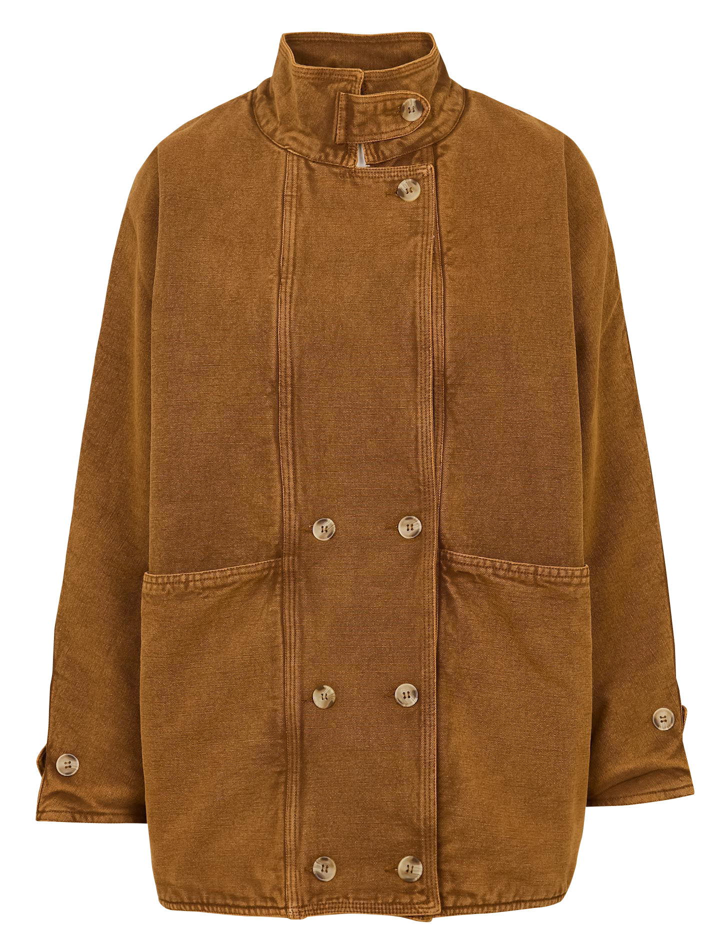 Manteau en denim col montant LEON & HARPER Marron