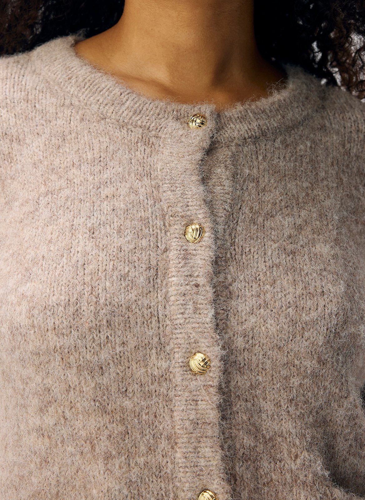 Ronde hals vest OBJECT Bruin